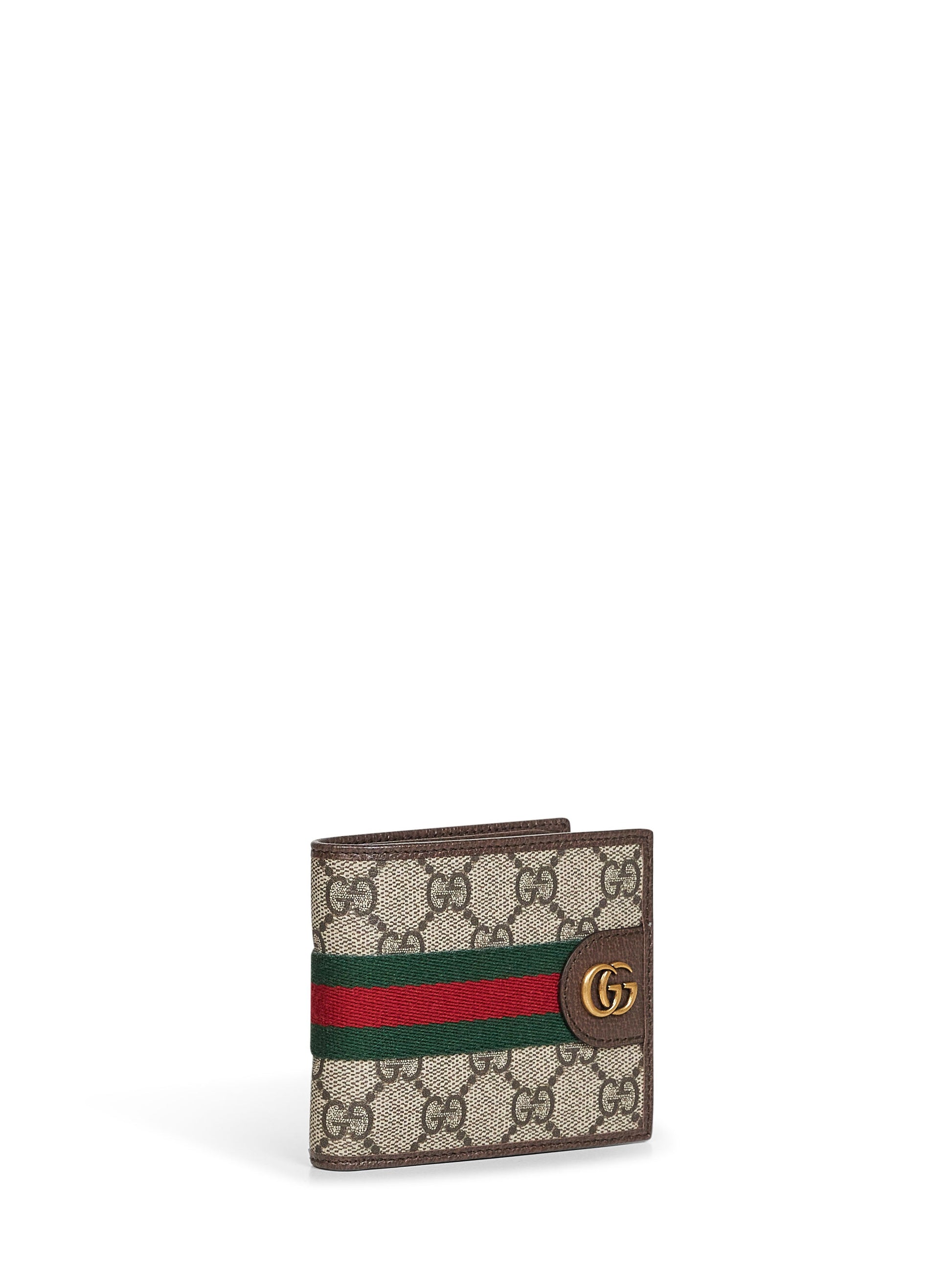 Gucci Men Beige And Dark Brown Ophidia Bi-Fold Wallet GUCCI