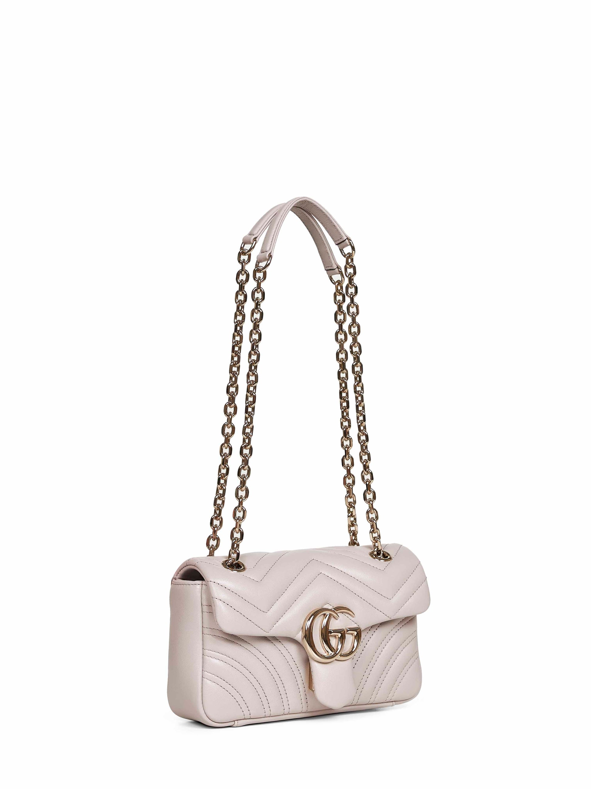 Gucci Women Light Grey Gg Marmont Small Shoulder Bag GUCCI