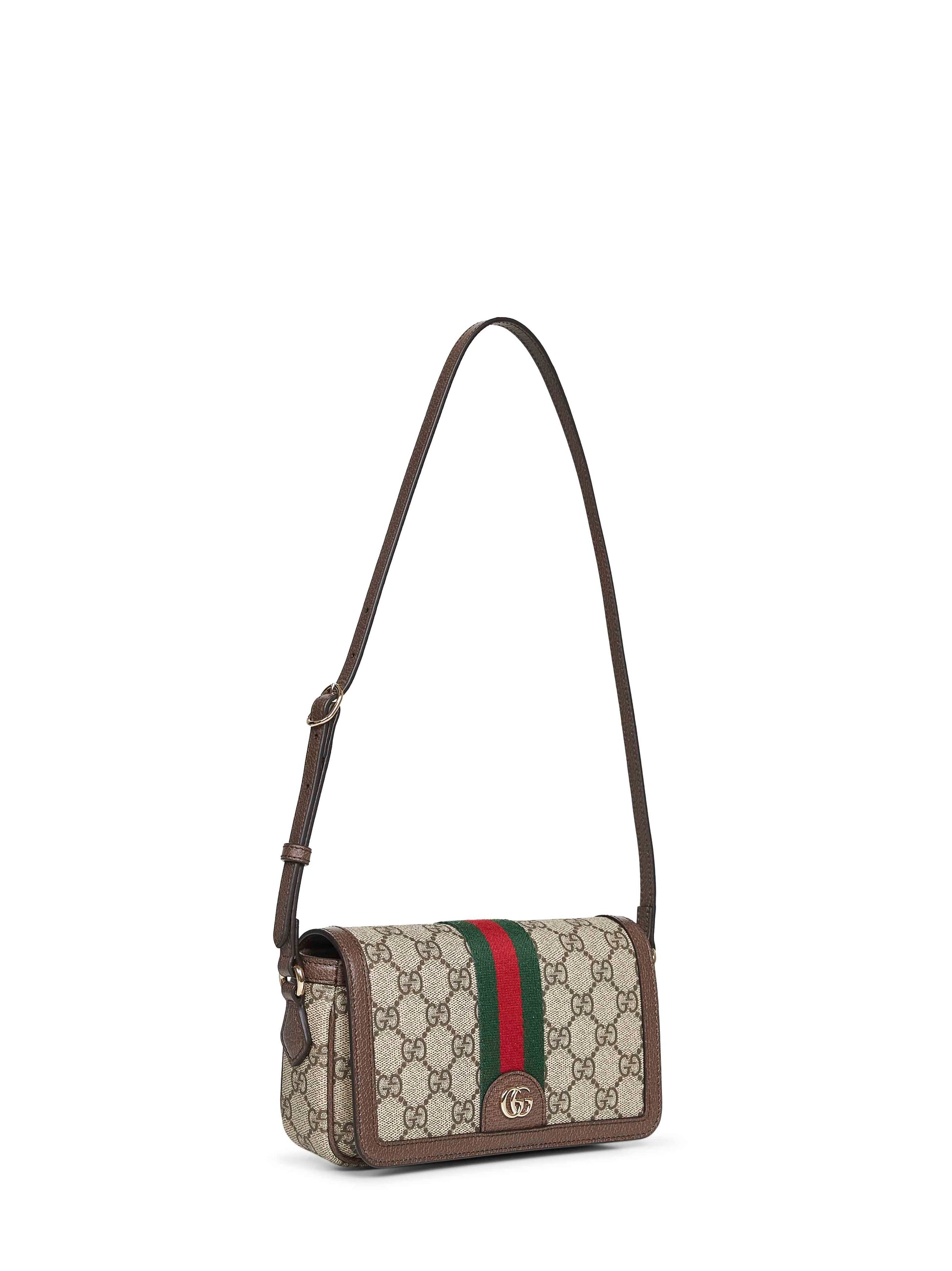 Gucci Women Beige And Dark Brown Ophidia Mini Shoulder Bag GUCCI