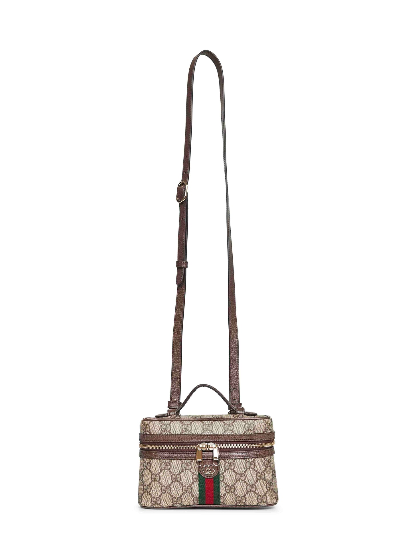 Gucci Women Beige And Dark Brown Ophidia Small Vanity Bag GUCCI
