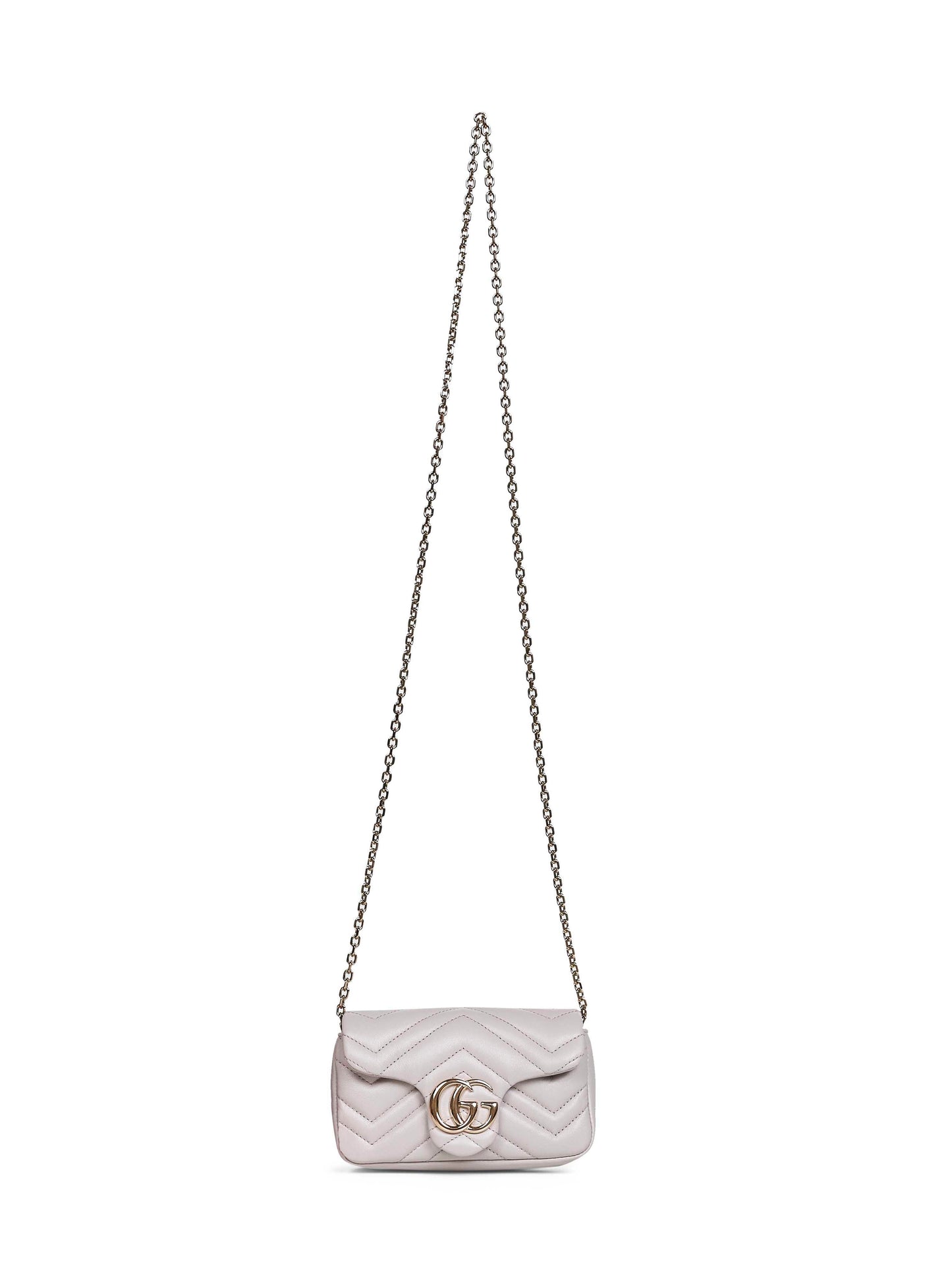 Gucci Women Light Grey Gg Marmont Mini Shoulder Bag GUCCI