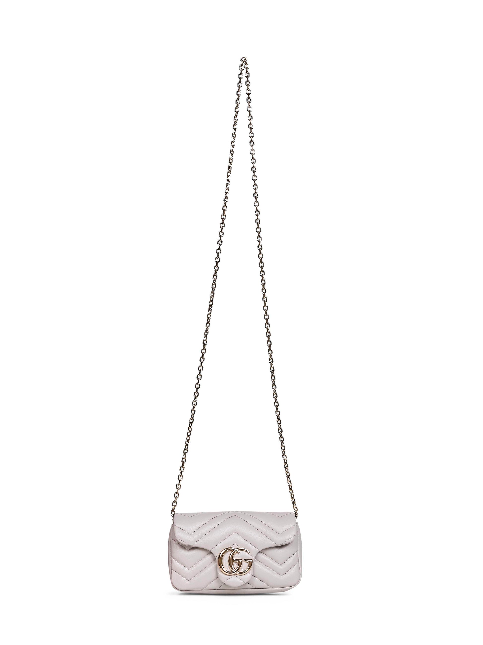 Gucci Women Light Grey Gg Marmont Mini Shoulder Bag GUCCI