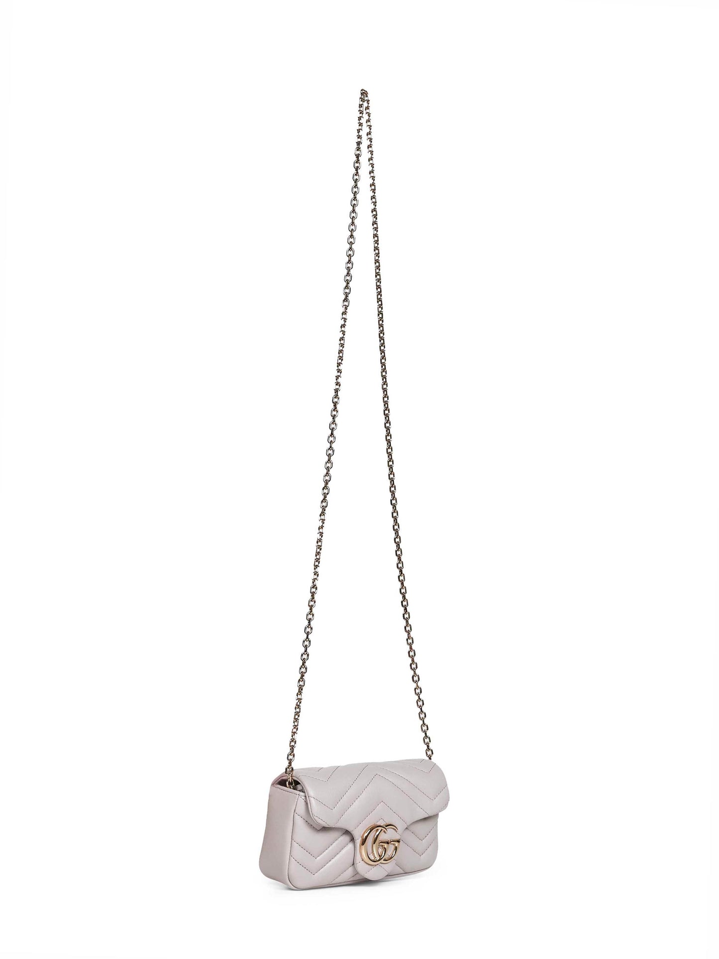 Gucci Women Light Grey Gg Marmont Mini Shoulder Bag GUCCI
