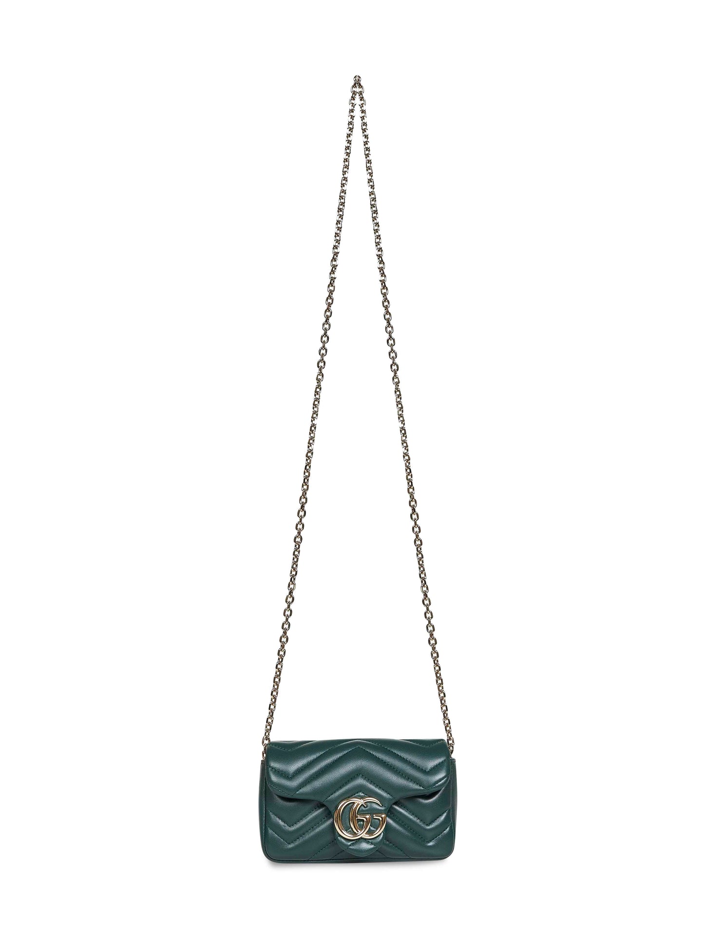 Gucci Women Green Gg Marmont Mini Shoulder Bag GUCCI