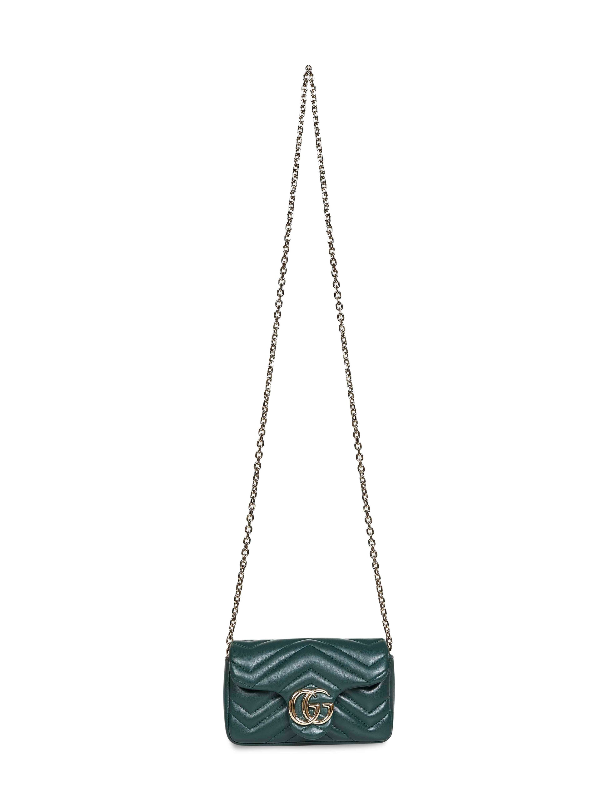 Gucci Women Green Gg Marmont Mini Shoulder Bag GUCCI
