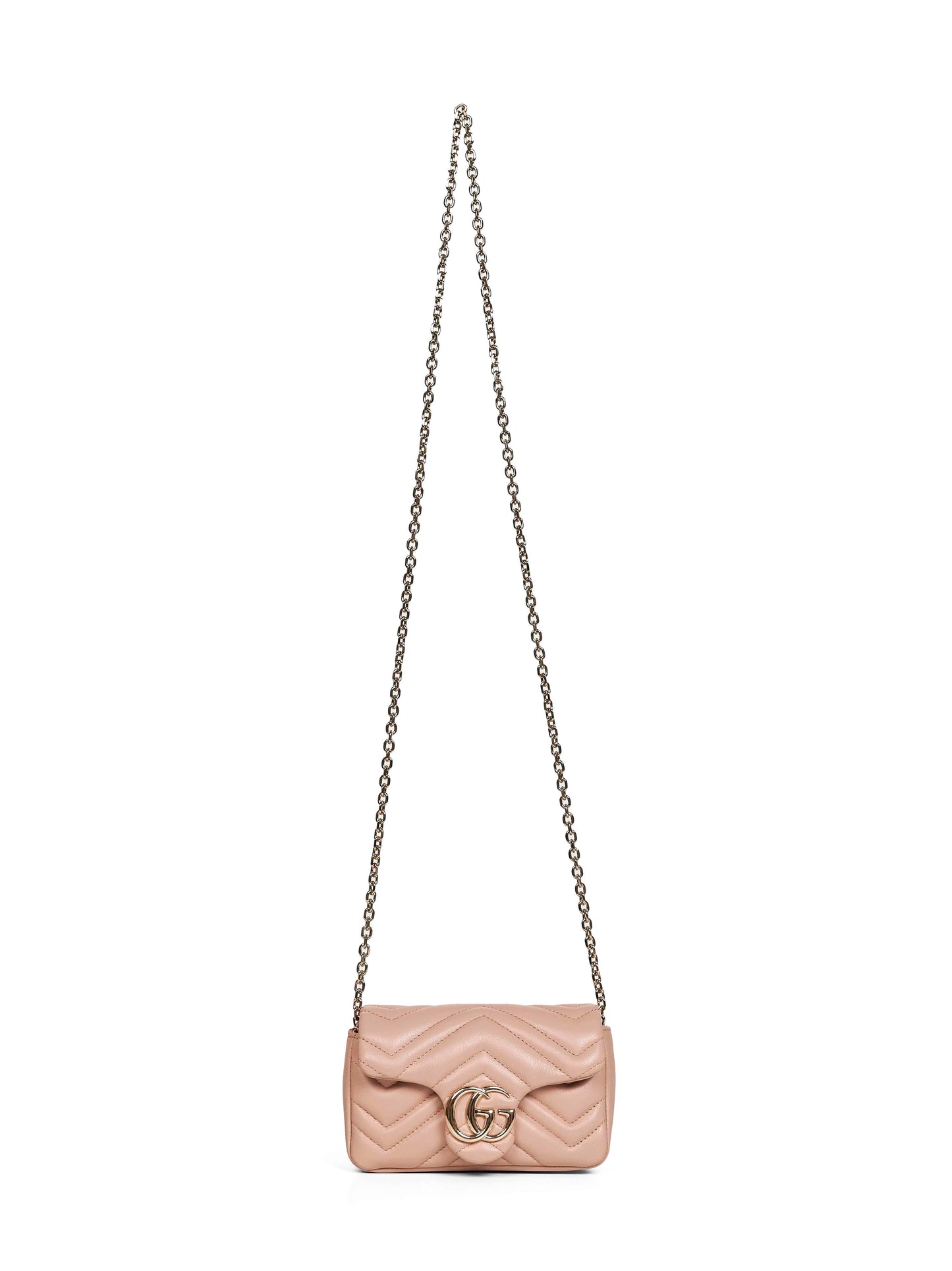 Gucci Women Pinky Beige Gg Marmont Mini Shoulder Bag GUCCI