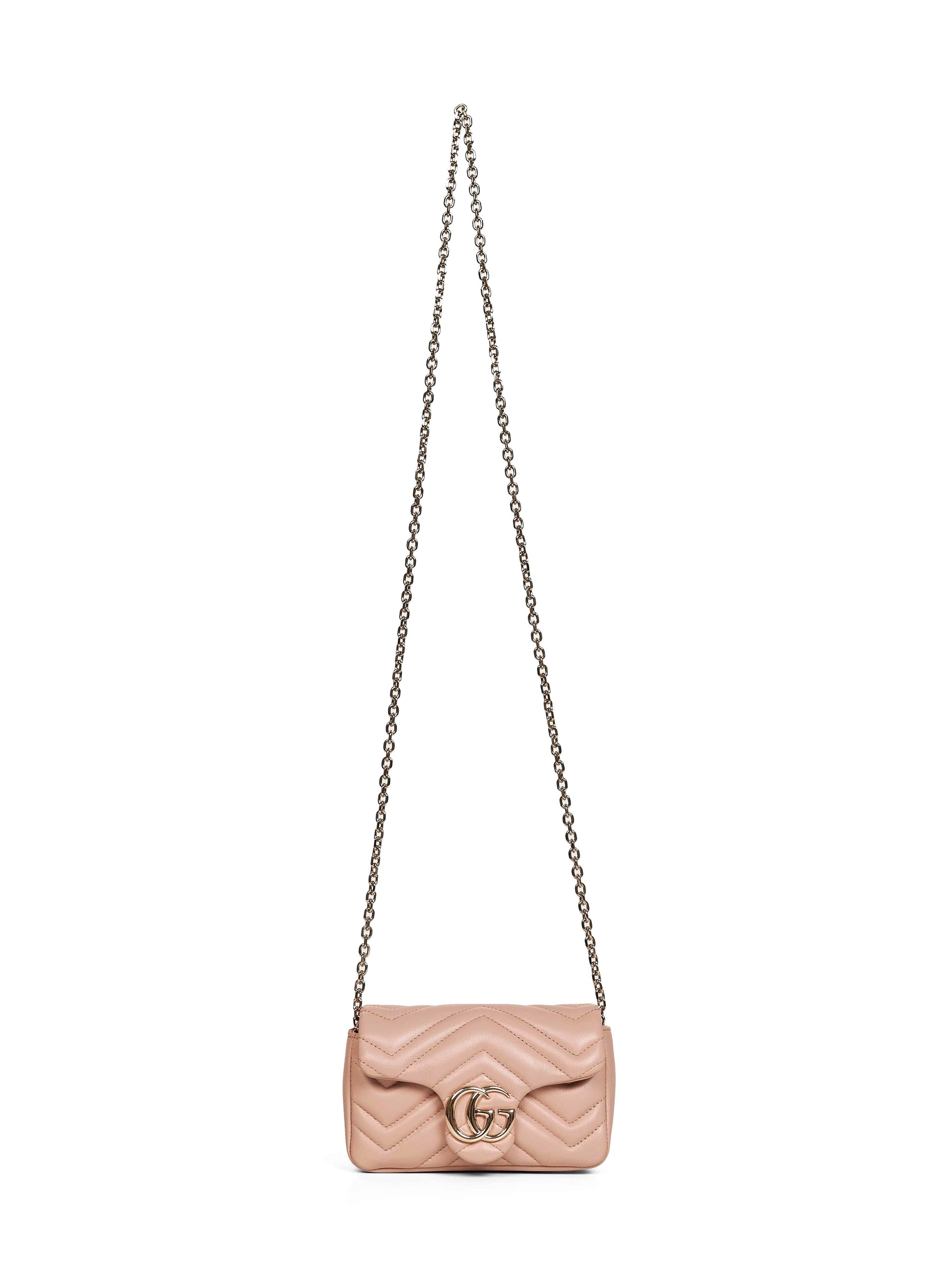 Gucci Women Pinky Beige Gg Marmont Mini Shoulder Bag GUCCI