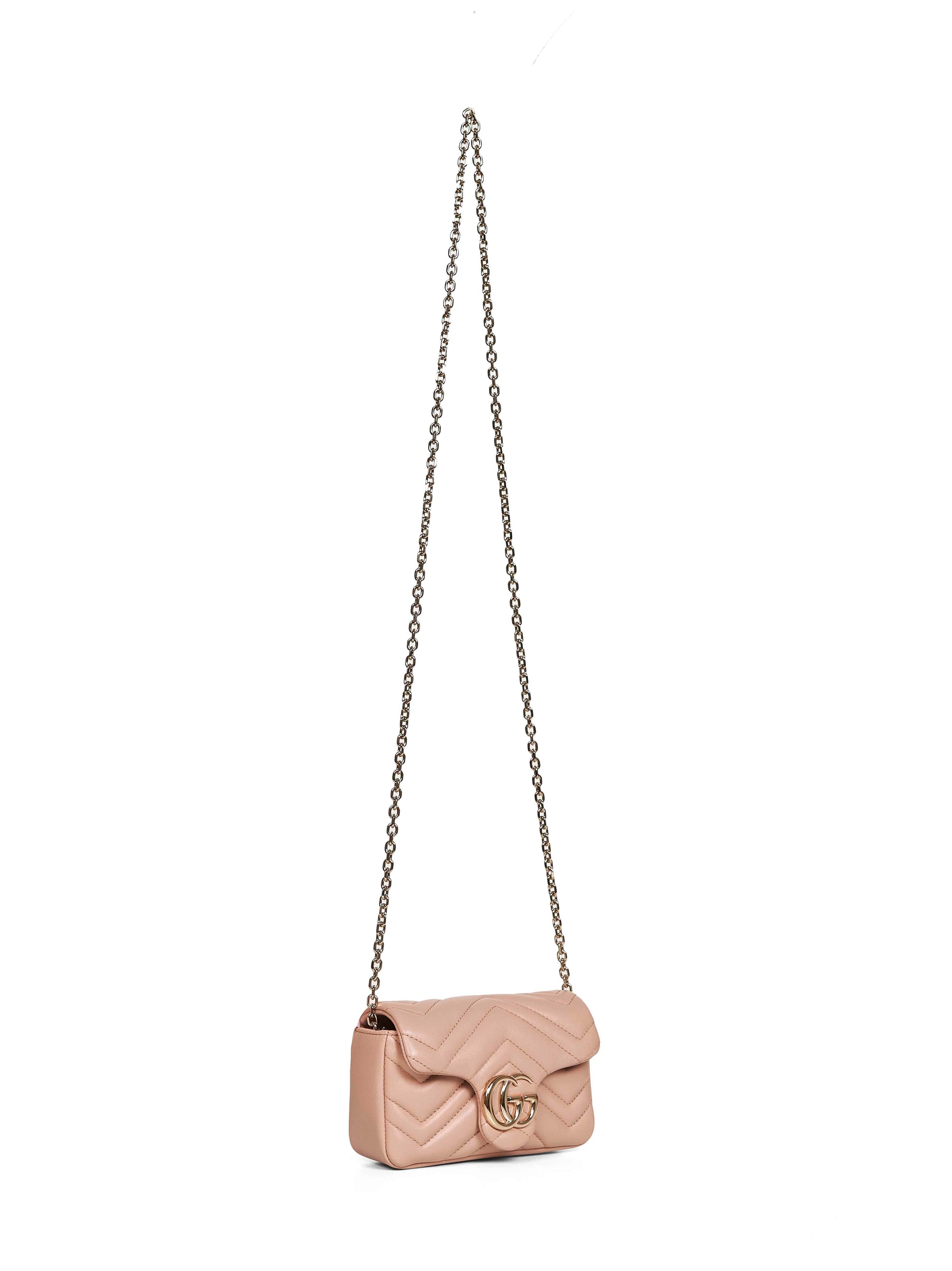 Gucci Women Pinky Beige Gg Marmont Mini Shoulder Bag GUCCI