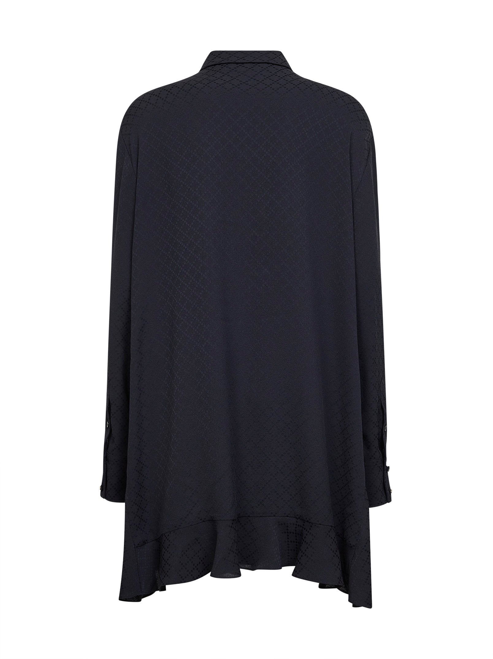 Gucci Women Dark Blue Jacquard Silk Blend Mini Shirt Dress GUCCI