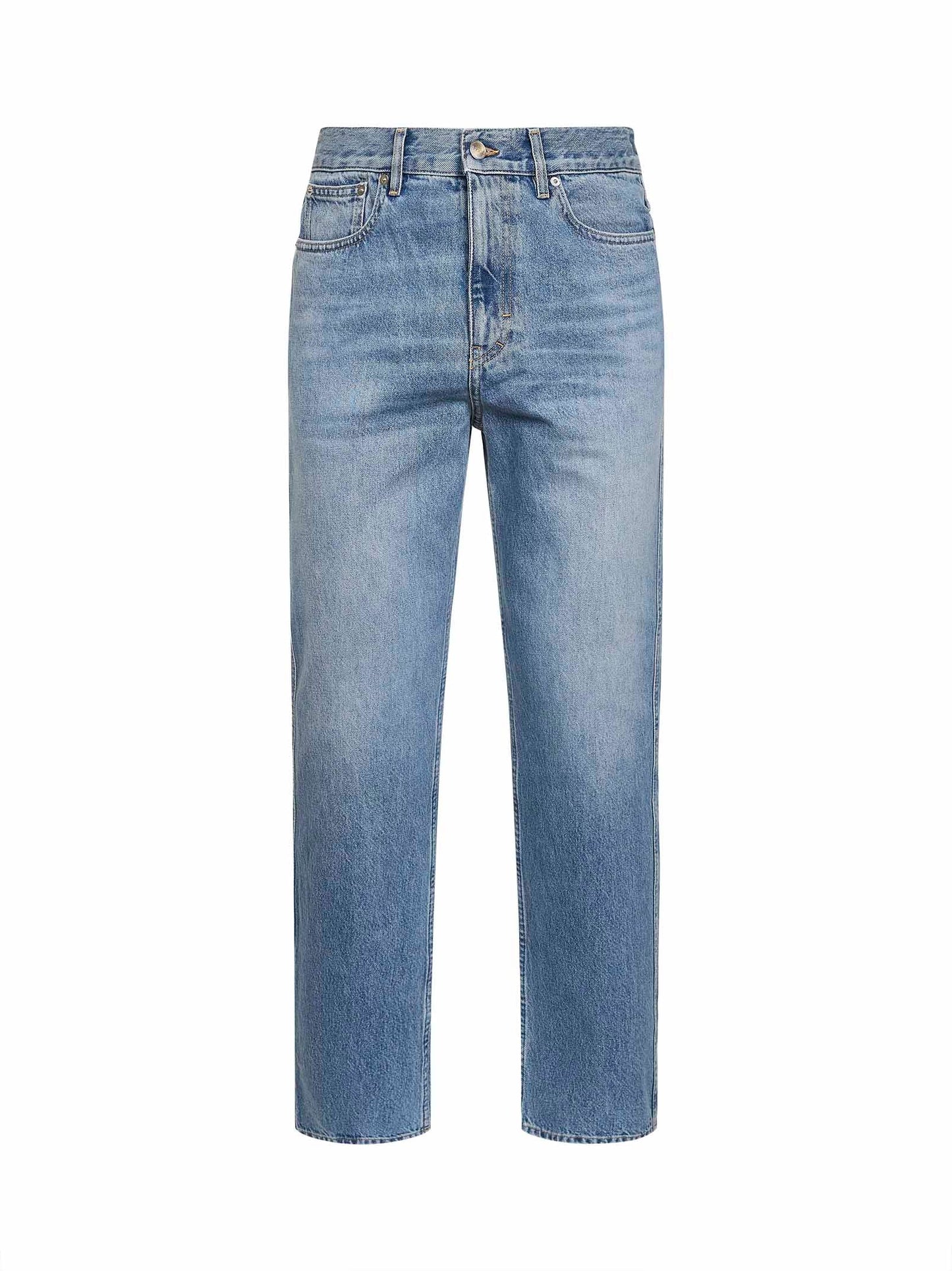 Gucci Men Light Blue Cotton Denim Slim-Fit Jeans