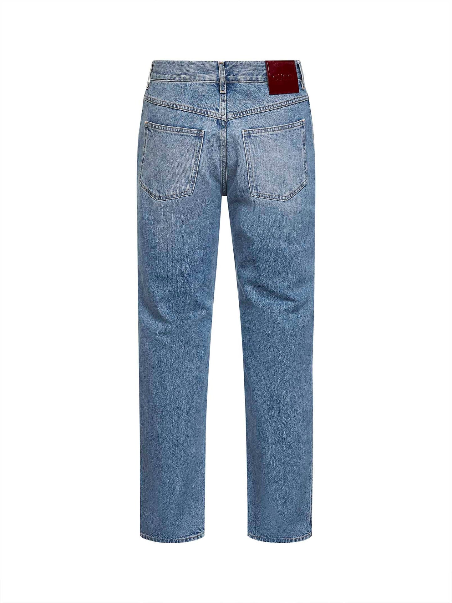 Gucci Men Light Blue Cotton Denim Slim-Fit Jeans