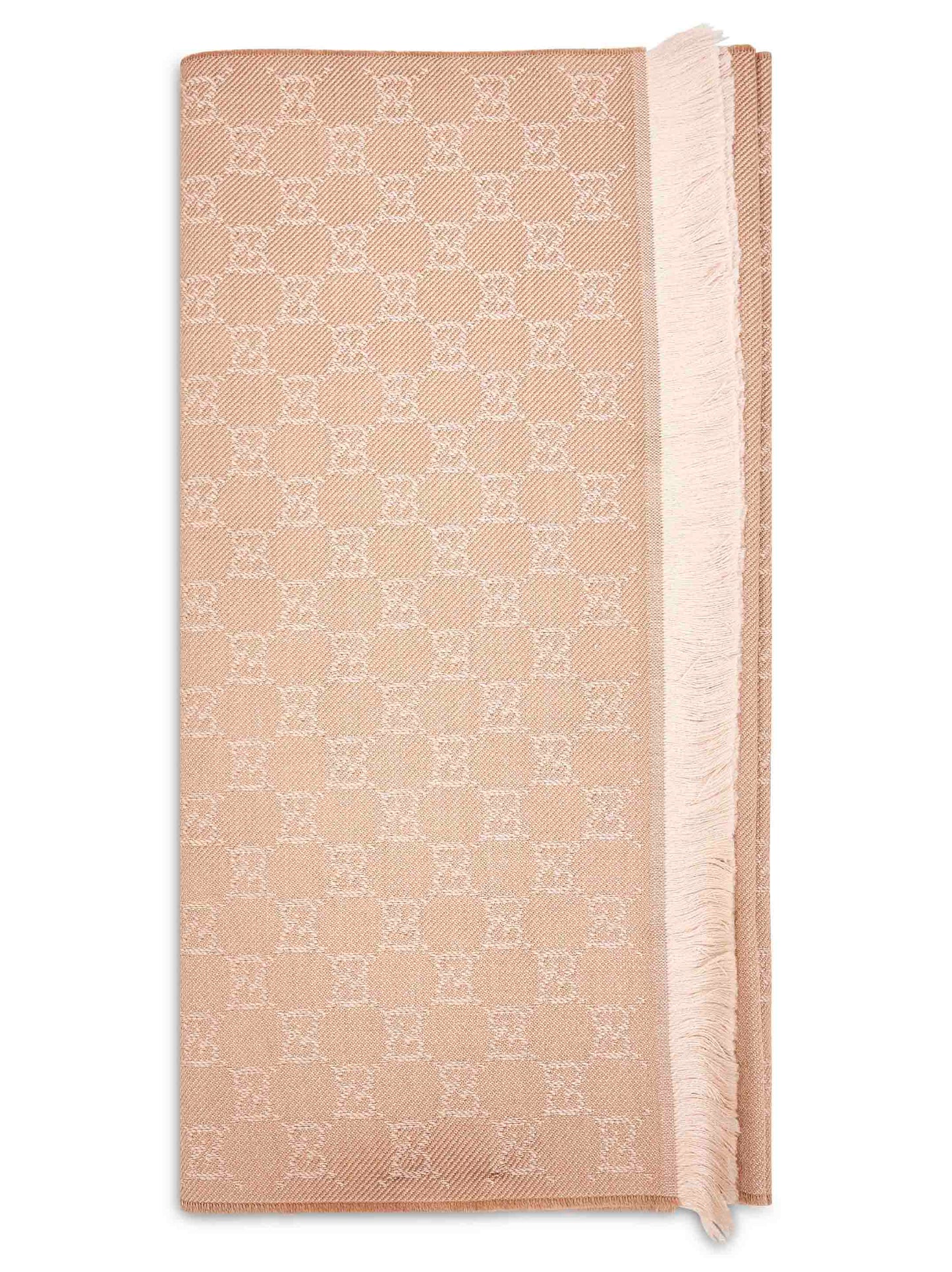 Gucci Women Beige Gg Jacquard Wool Scarf GUCCI
