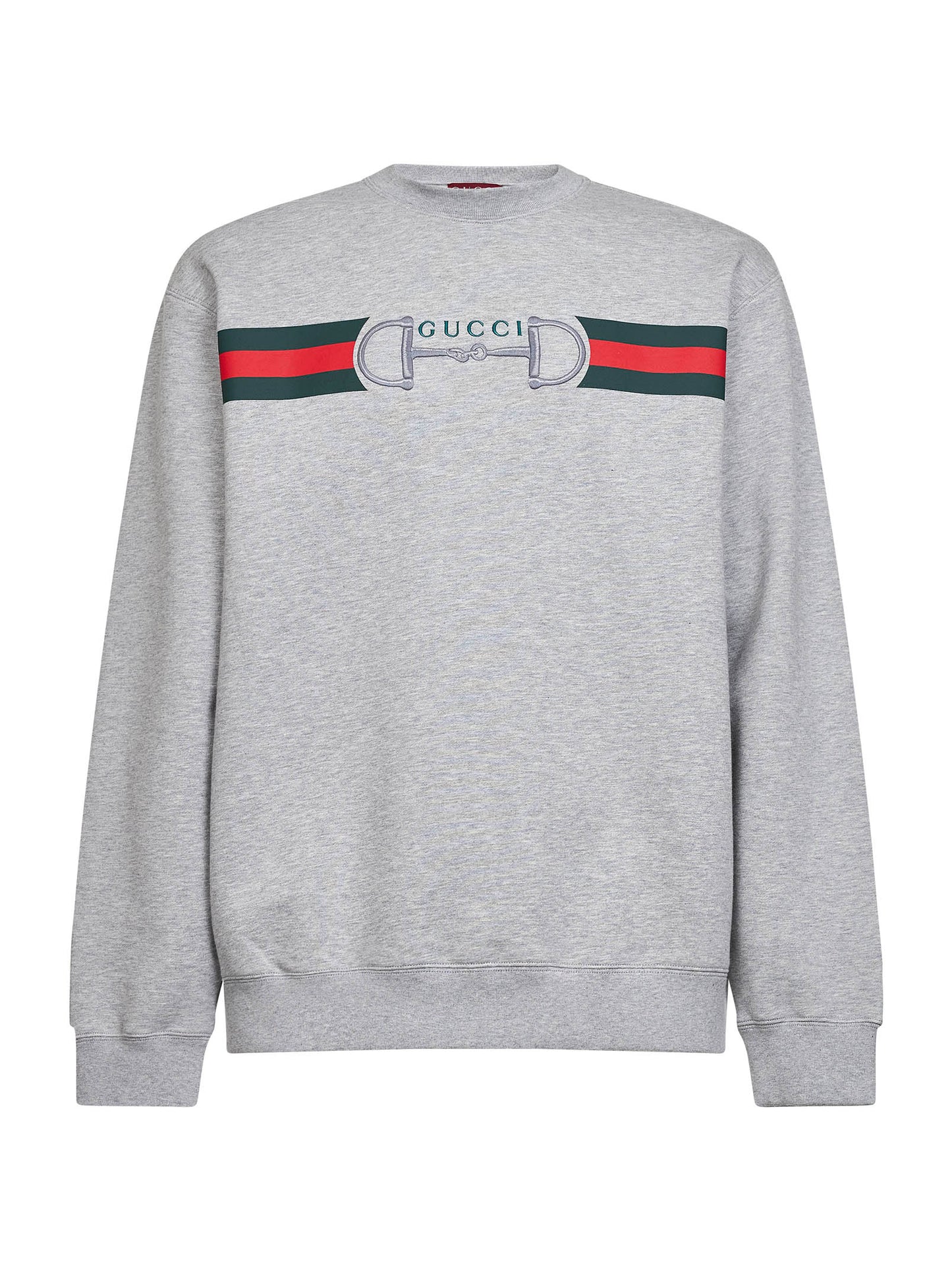 Gucci Men Melange Grey Cotton Printed Sweatshirt GUCCI