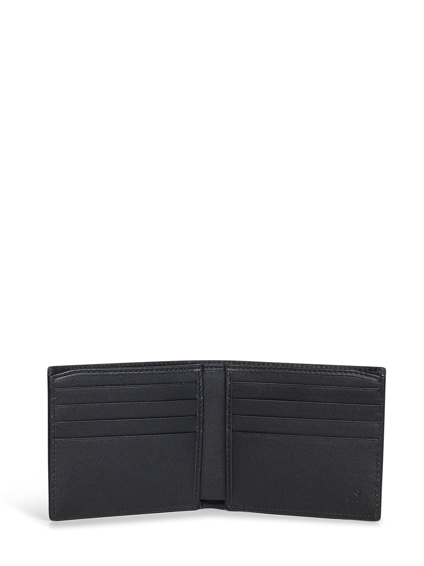 Gucci Men Black Gg Emblem Bi-Fold Wallet