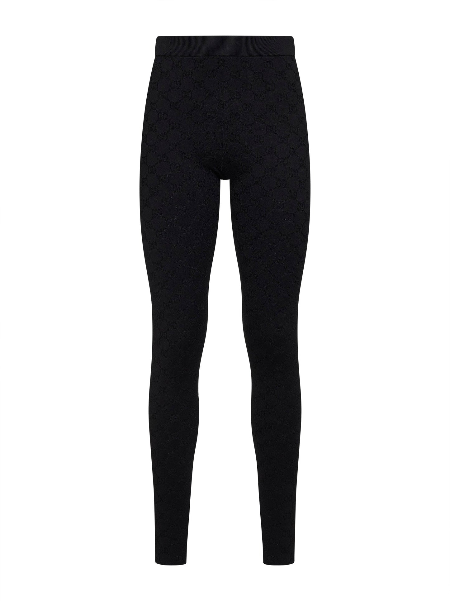 Gucci Women Black Gg Jacquard Ultrafine Stretch Viscose Blend Leggings GUCCI