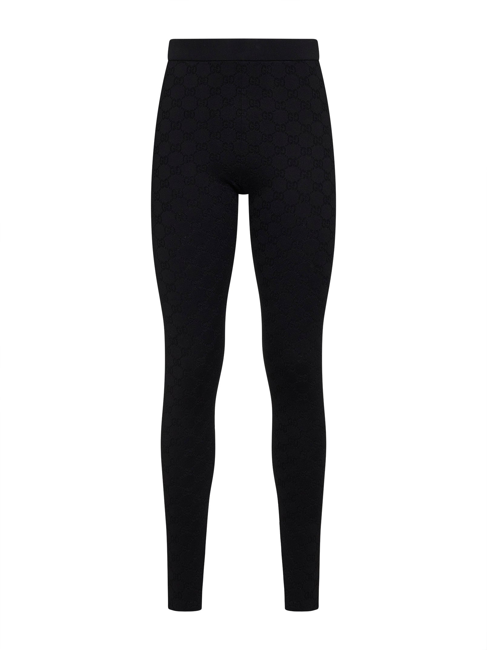 Gucci Women Black Gg Jacquard Ultrafine Stretch Viscose Blend Leggings GUCCI