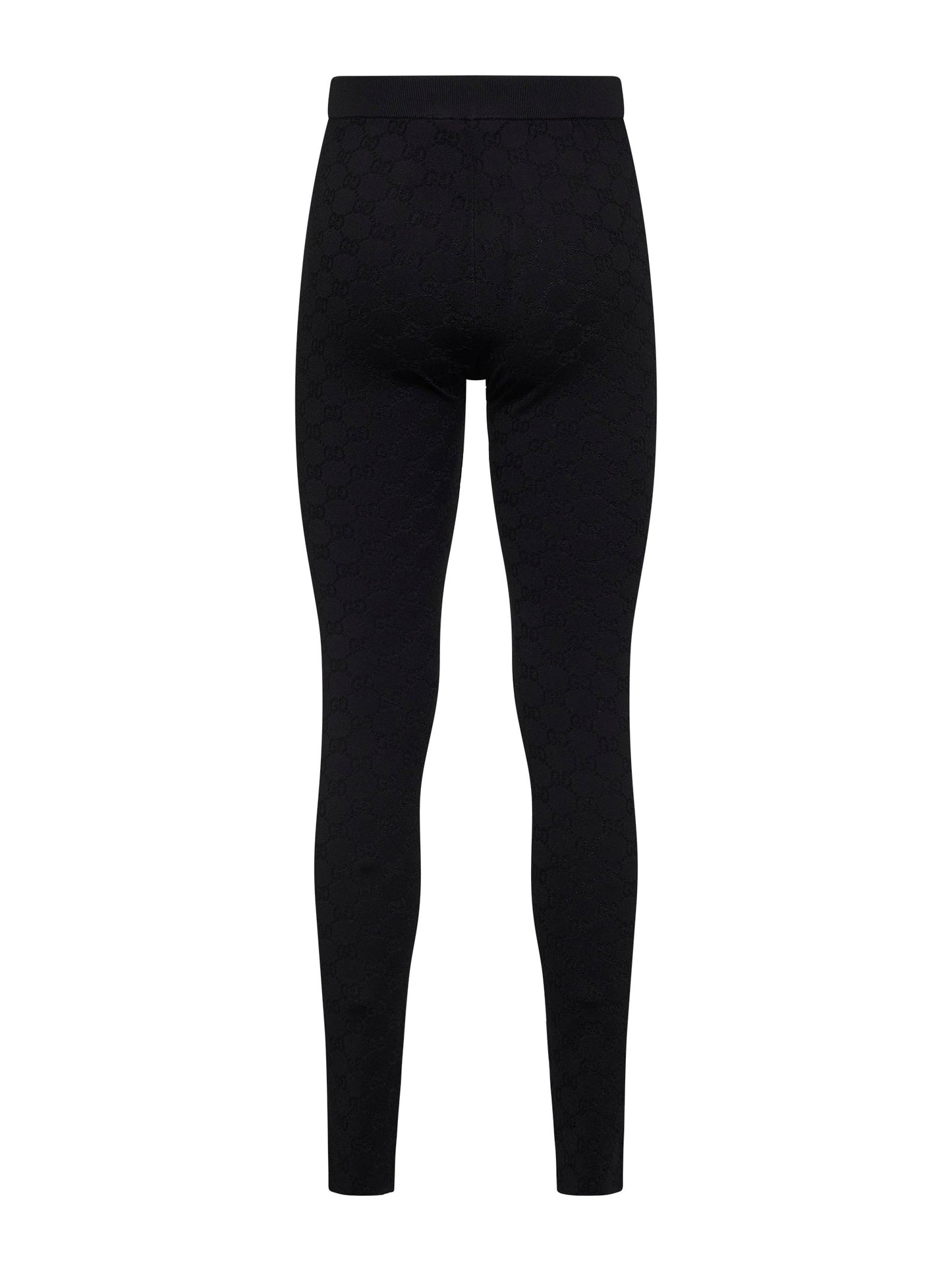 Gucci Women Black Gg Jacquard Ultrafine Stretch Viscose Blend Leggings GUCCI