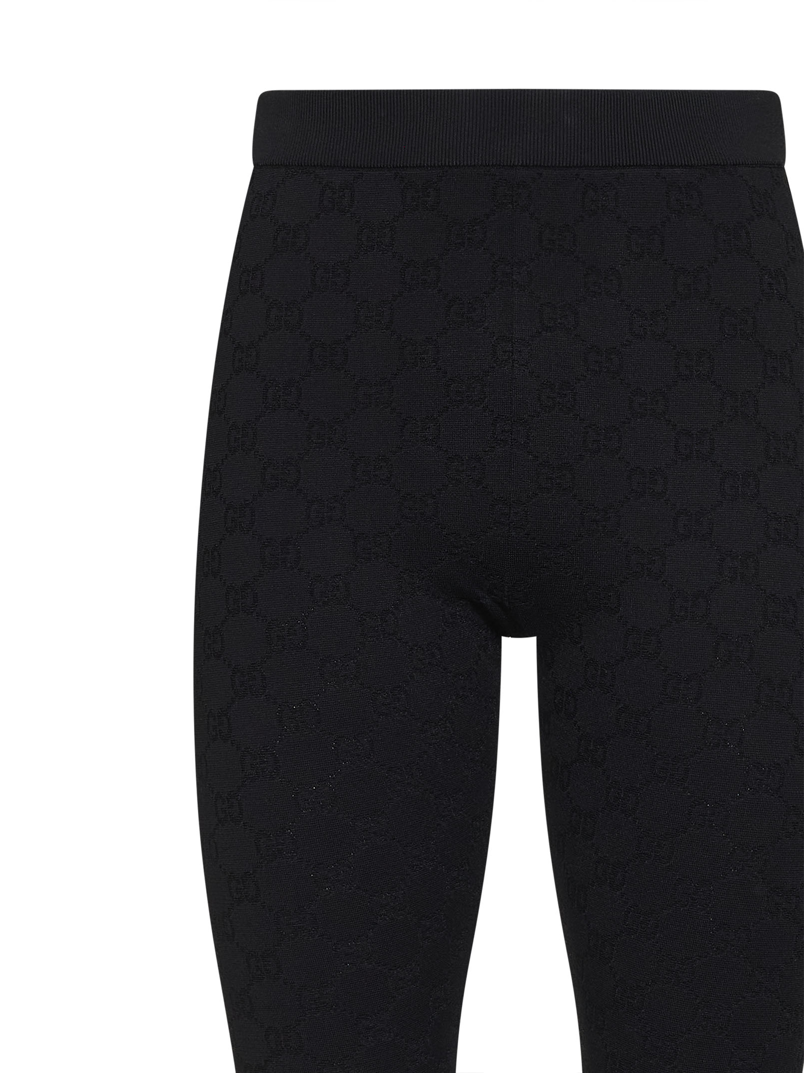 Gucci Women Black Gg Jacquard Ultrafine Stretch Viscose Blend Leggings GUCCI