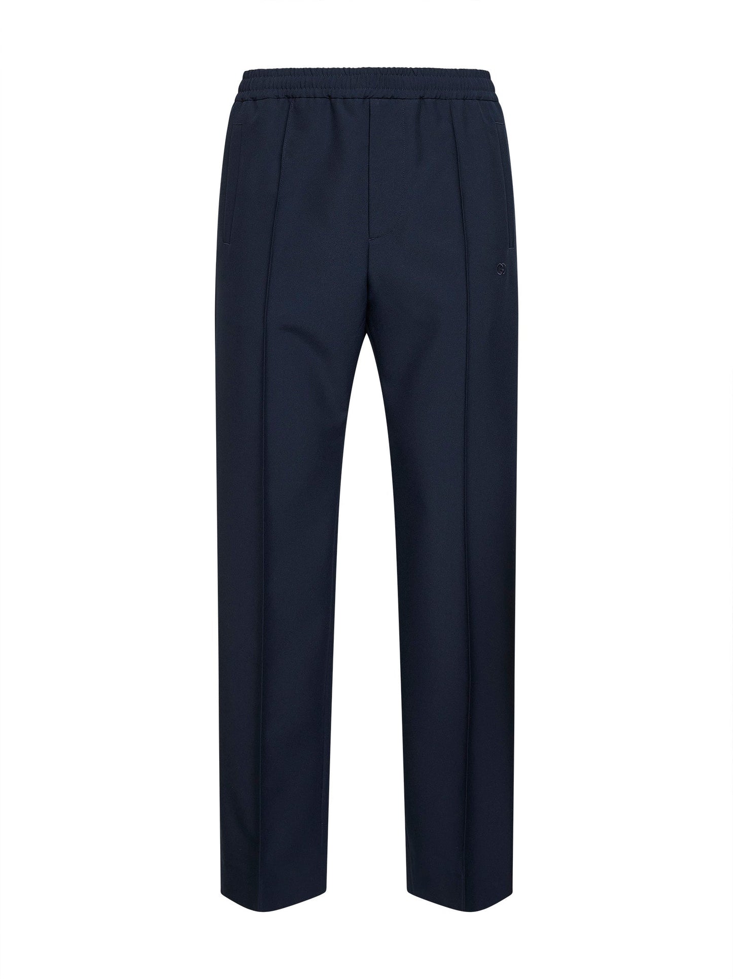 Gucci Men Dark Blue Technical Panama Sportswear Trousers GUCCI
