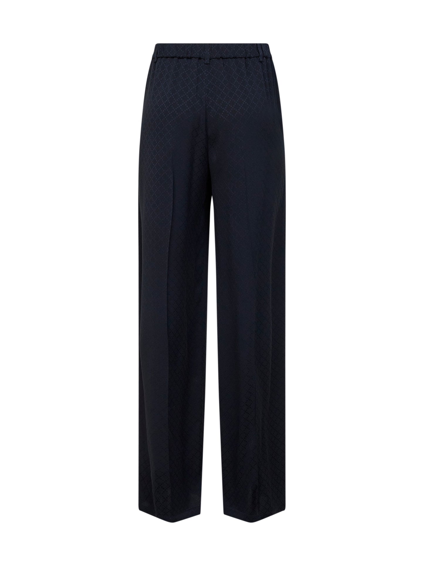 Gucci Women Dark Blue Viscose And Silk Jacquard Trousers GUCCI