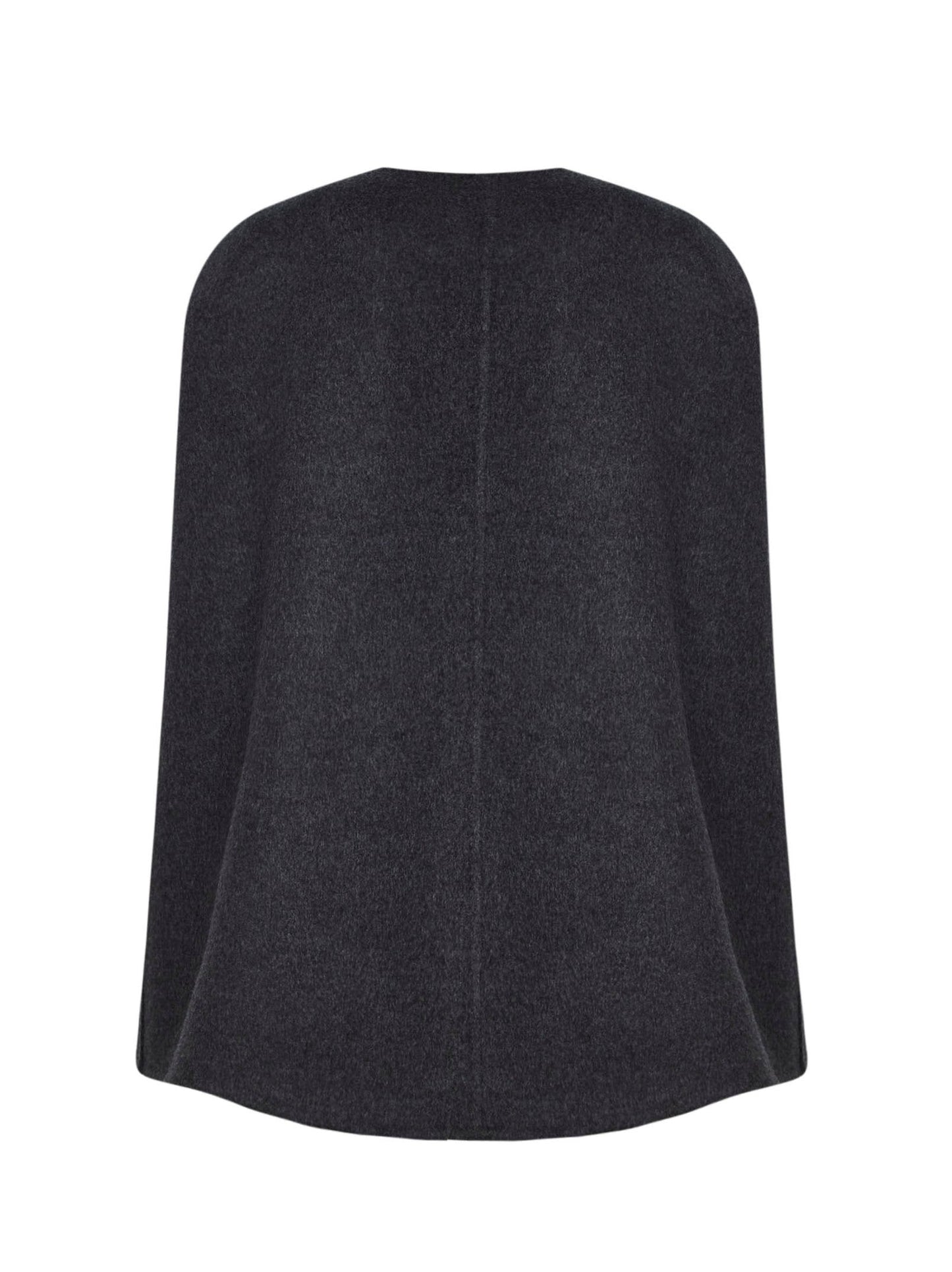 Gucci Women Dark Grey Wool And Silk Cape With Horsebit