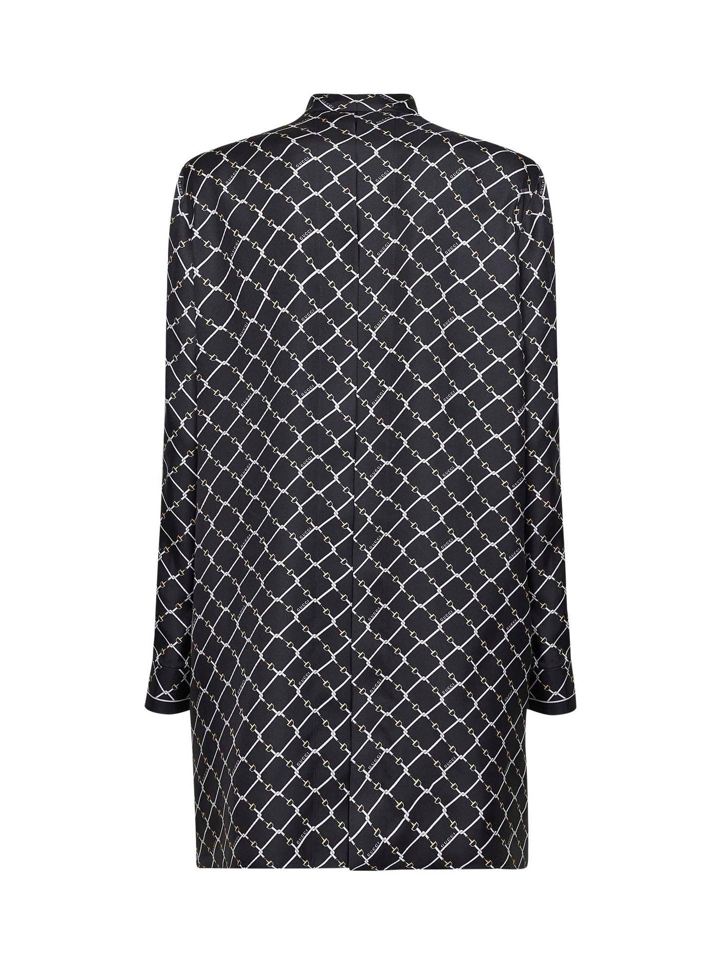 Gucci Women Black Printed Silk Twill Mini Dress GUCCI