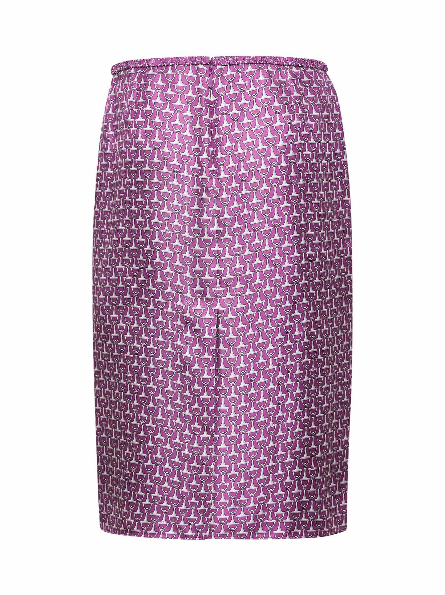 Gucci Women Violet Printed Silk Twill Midi Skirt GUCCI