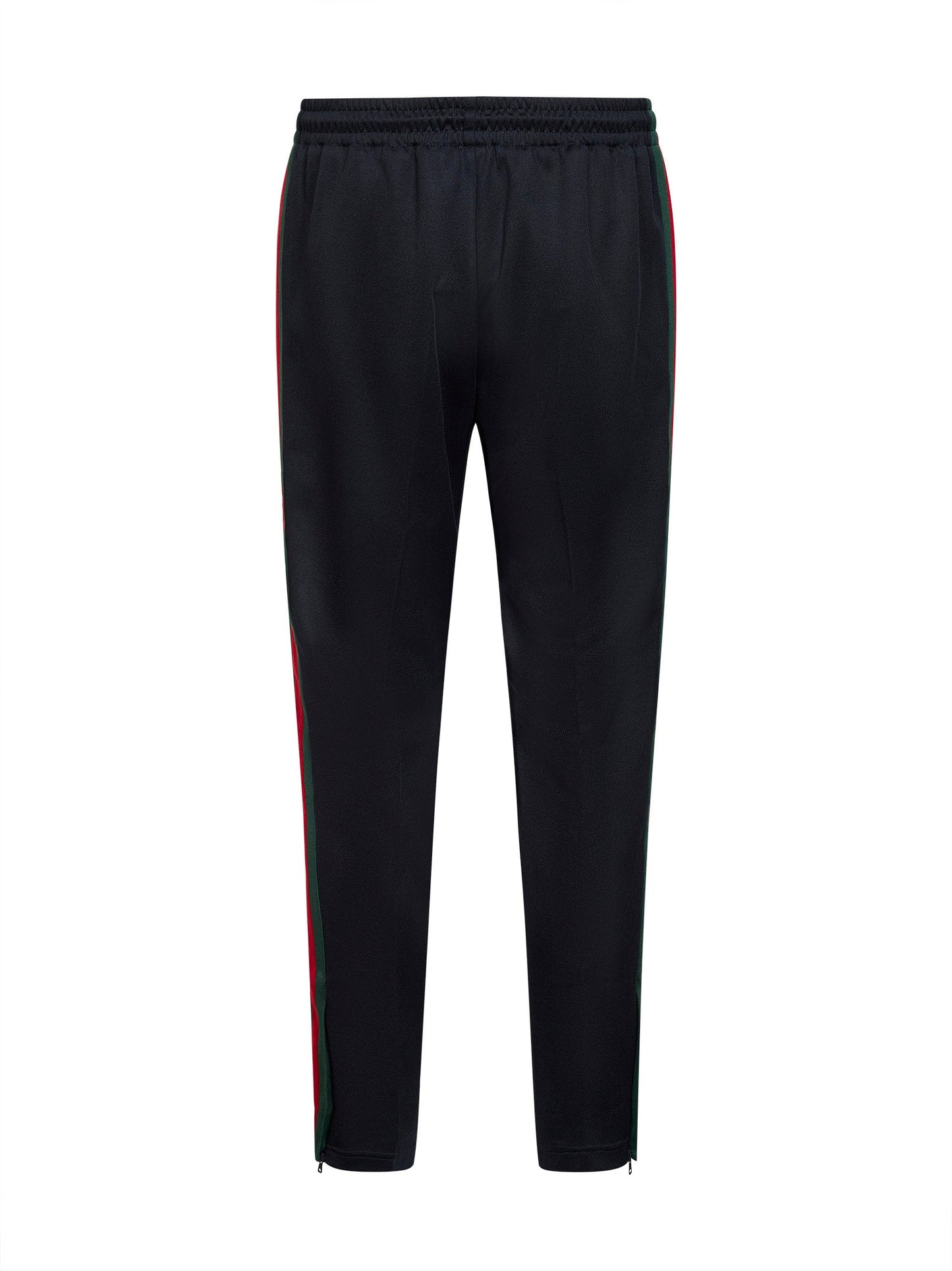 Gucci Men Dark Blue Technical Jersey Jogging Trousers With Web GUCCI