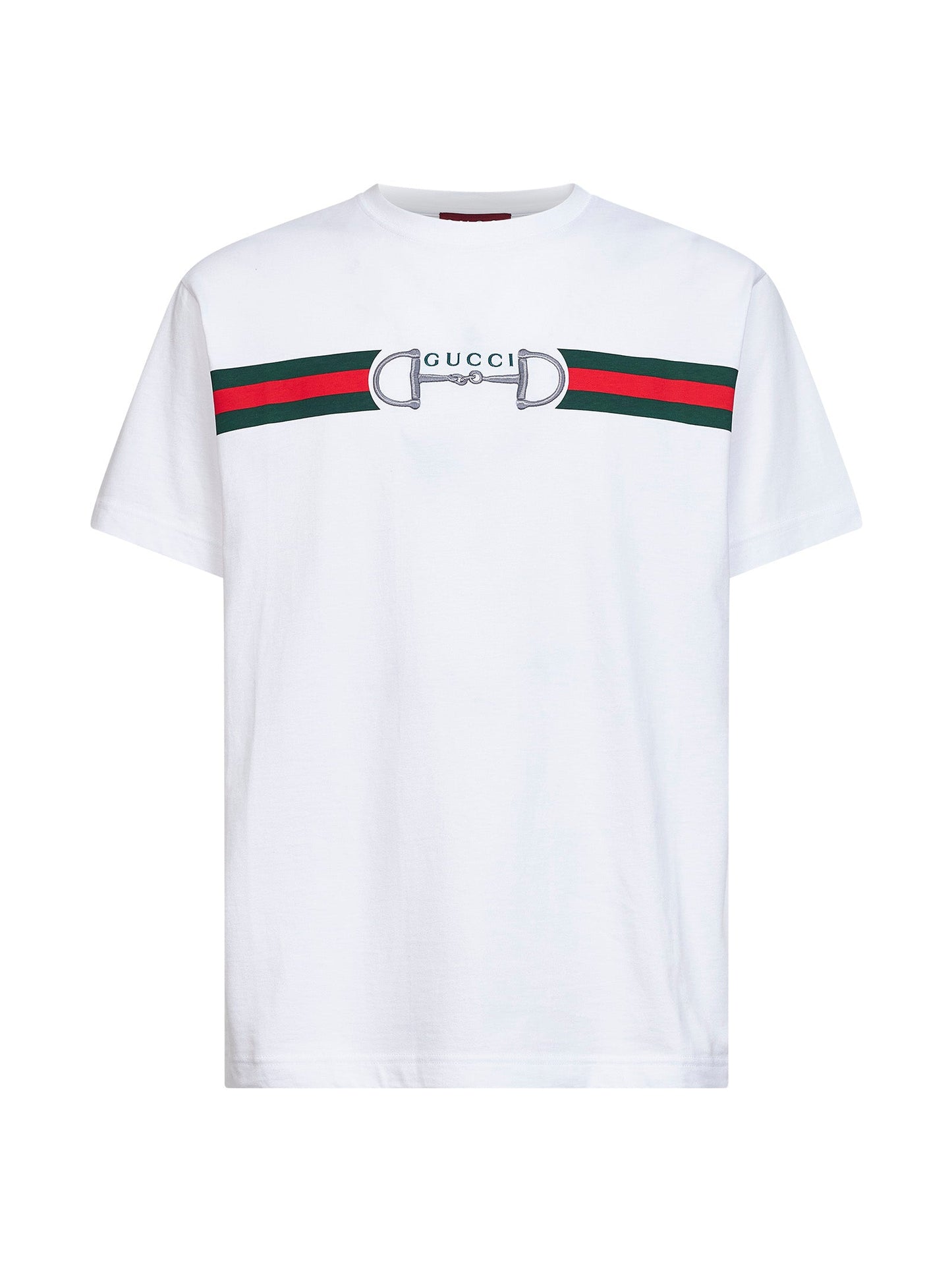 Gucci Men White Cotton Jersey Embroidered T-Shirt GUCCI