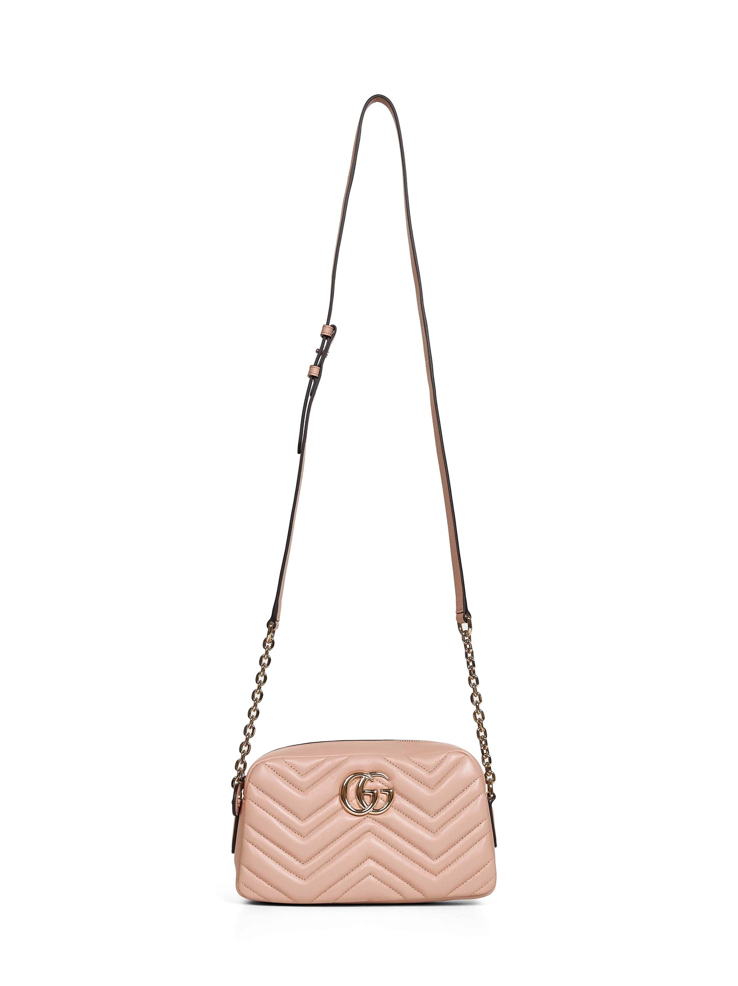Gucci Women Pinky Beige Gg Marmont Small Camera Bag GUCCI