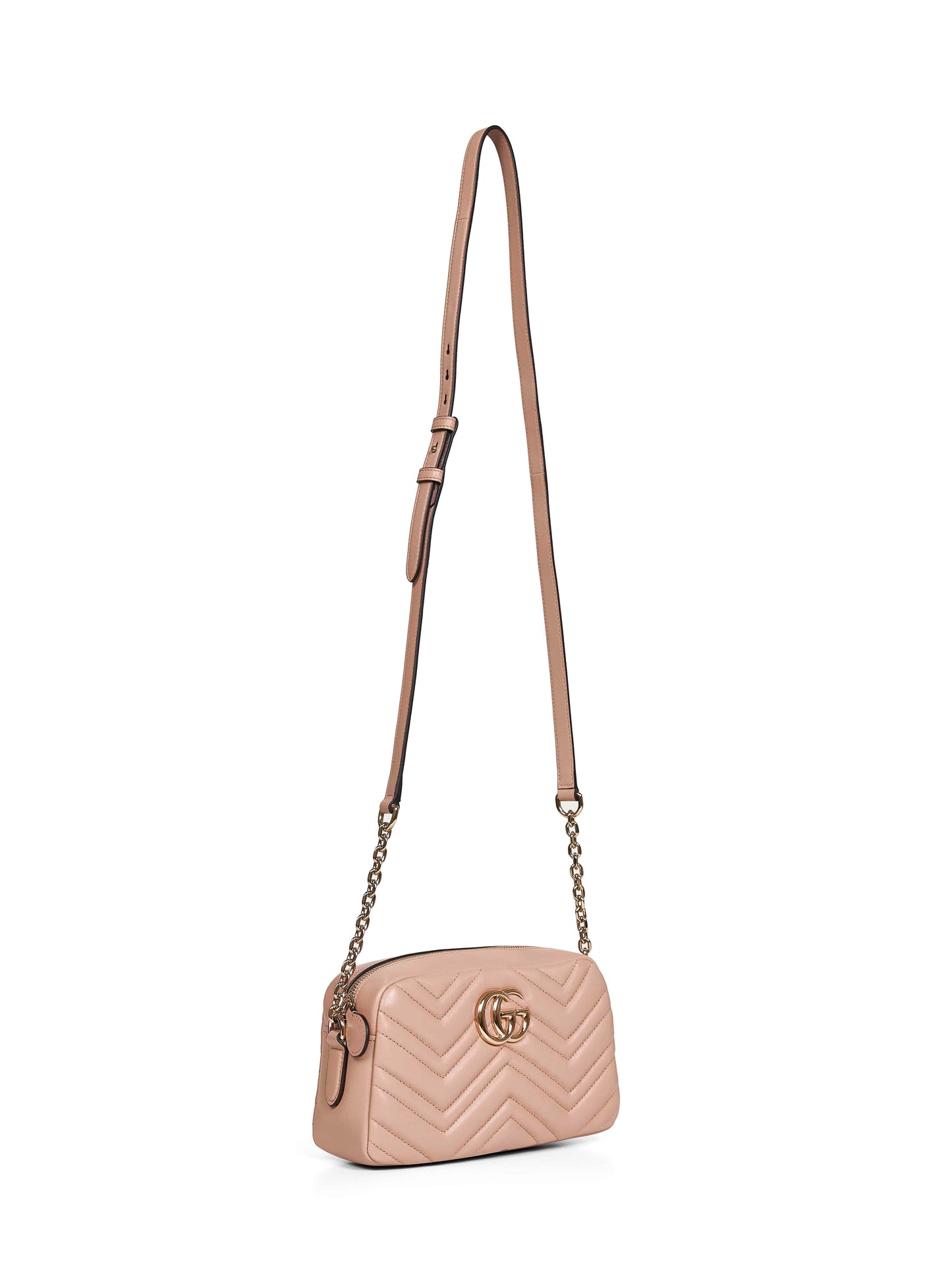 Gucci Women Pinky Beige Gg Marmont Small Camera Bag GUCCI
