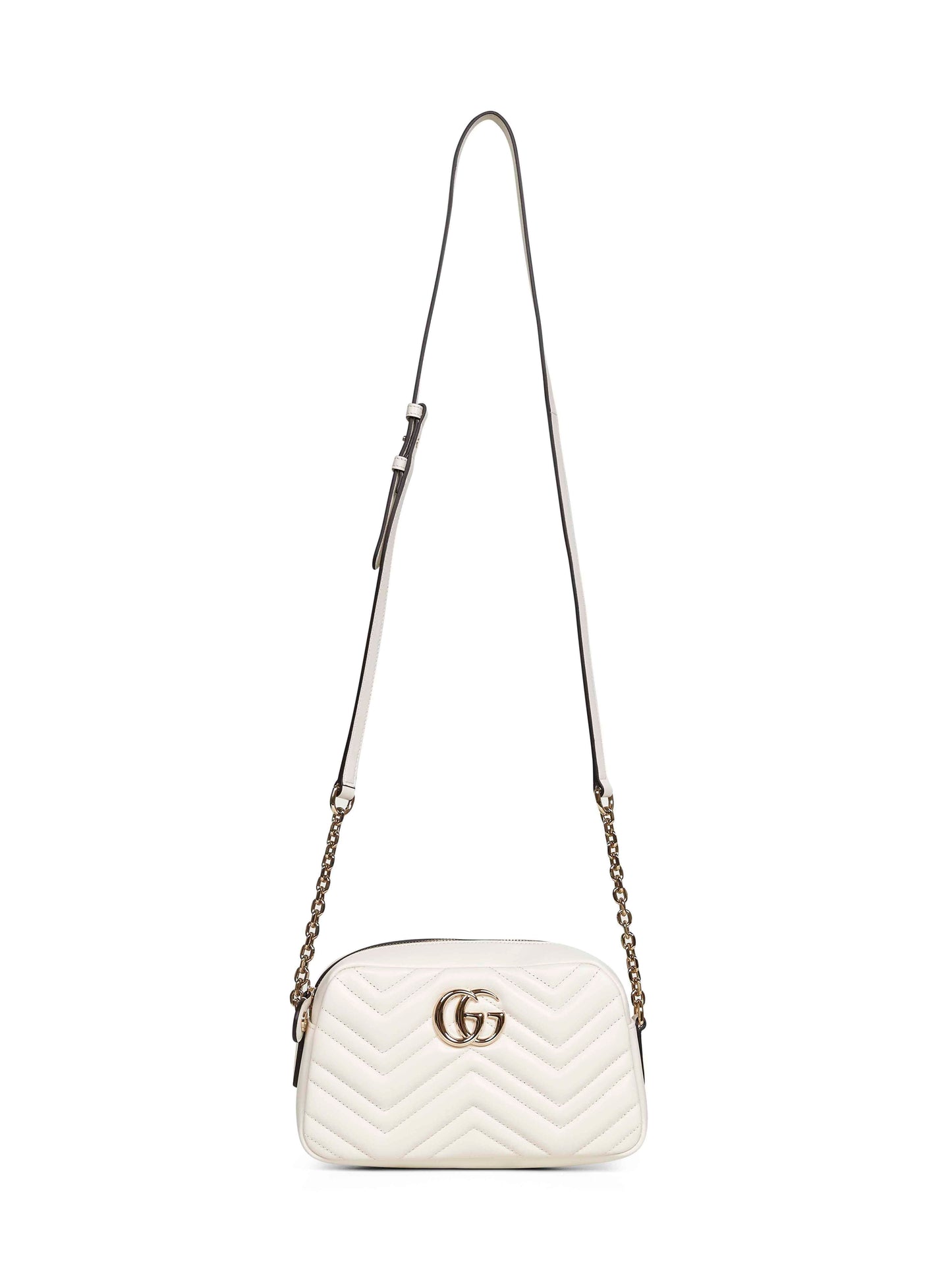 Gucci Women Dusty White Gg Marmont Small Camera Bag GUCCI