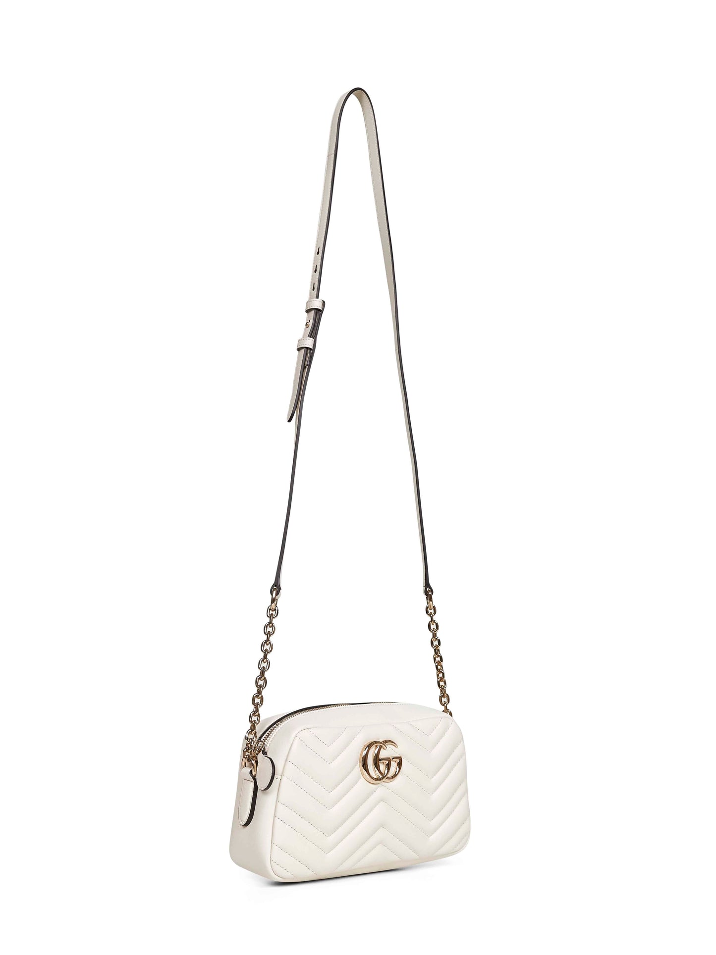 Gucci Women Dusty White Gg Marmont Small Camera Bag GUCCI