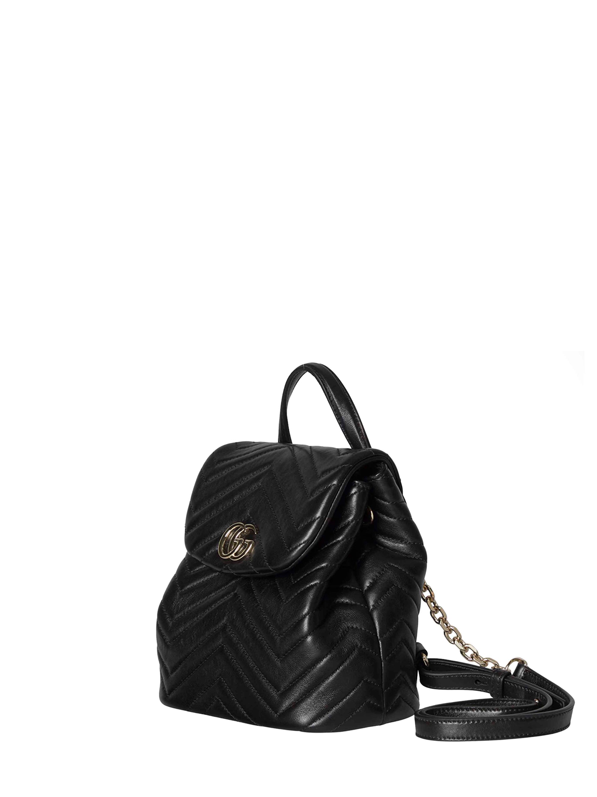 Gucci Women Black Gg Marmont Mini Backpack GUCCI