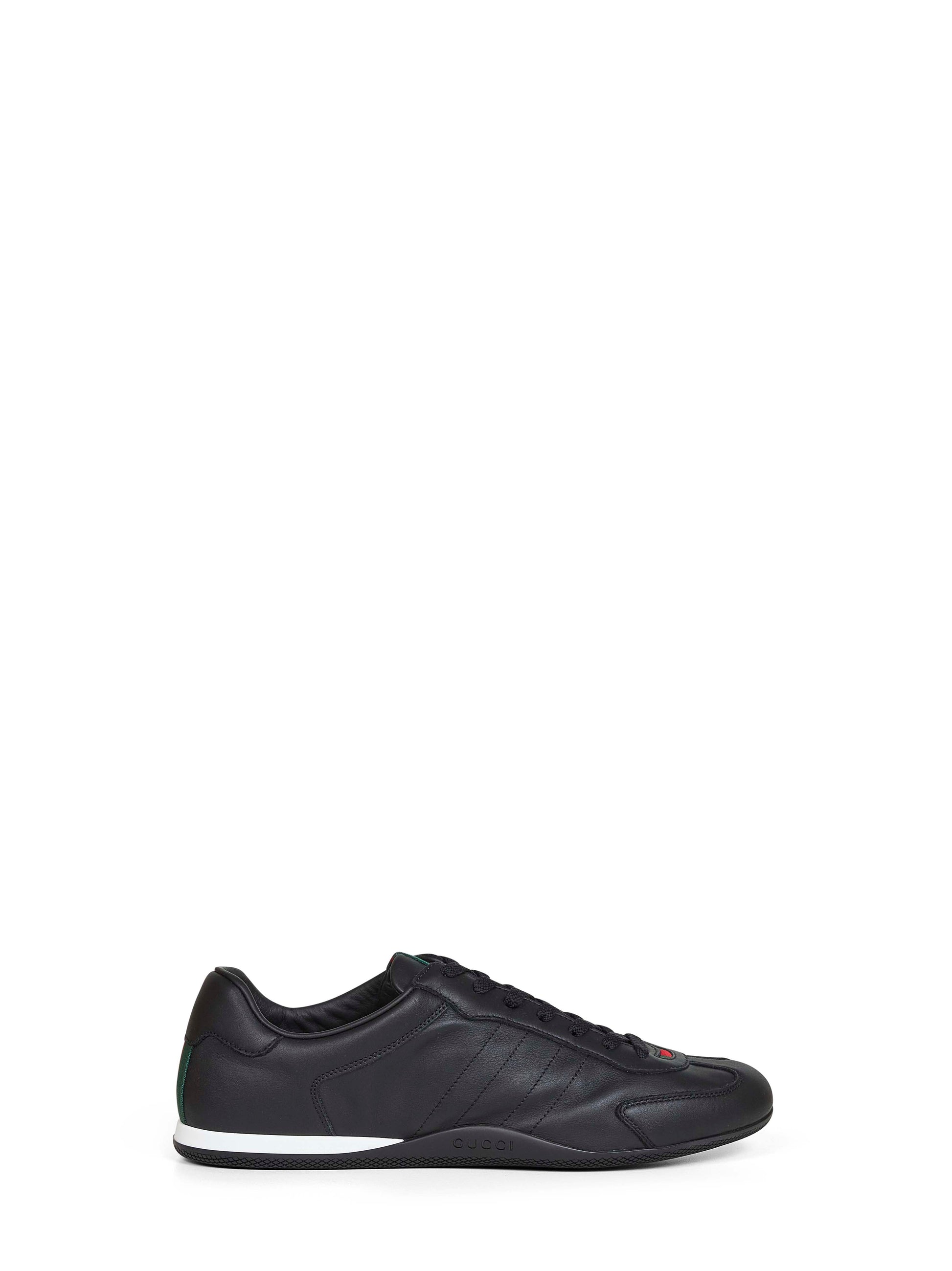 Gucci Men Black Smooth Leather Gucci Shift Sneakers GUCCI
