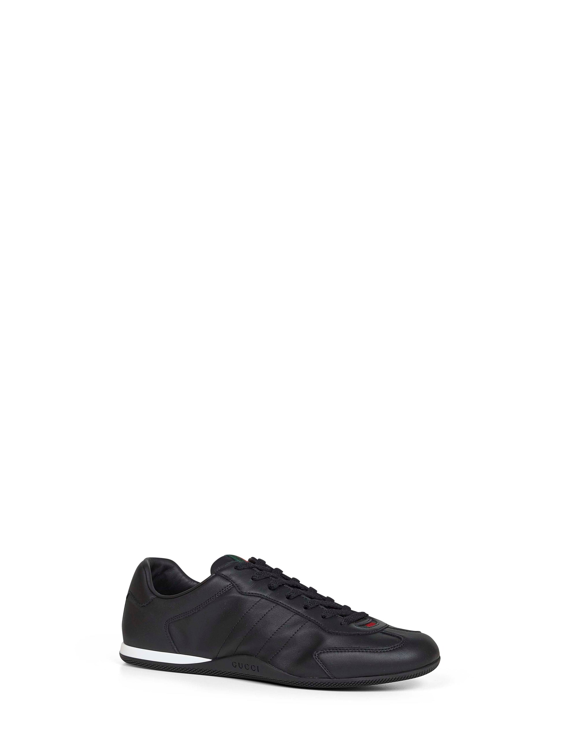 Gucci Men Black Smooth Leather Gucci Shift Sneakers GUCCI
