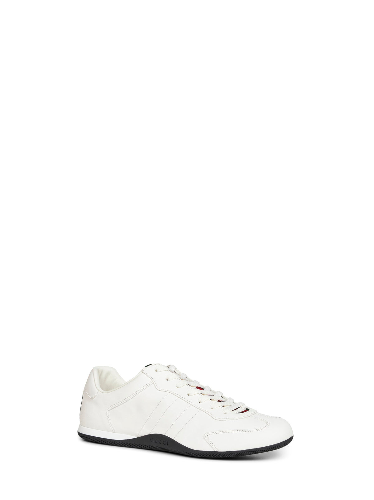 Gucci Men White Smooth Leather Gucci Shift Sneakers GUCCI