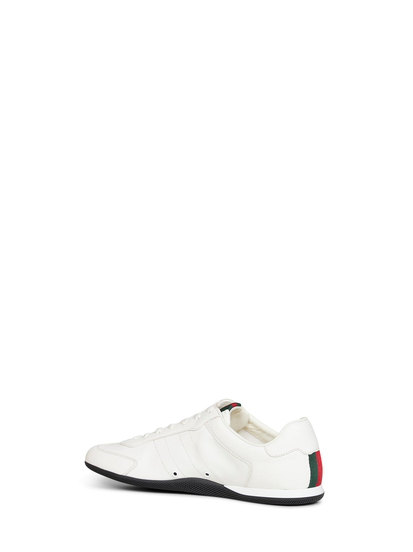 Gucci Men White Smooth Leather Gucci Shift Sneakers GUCCI