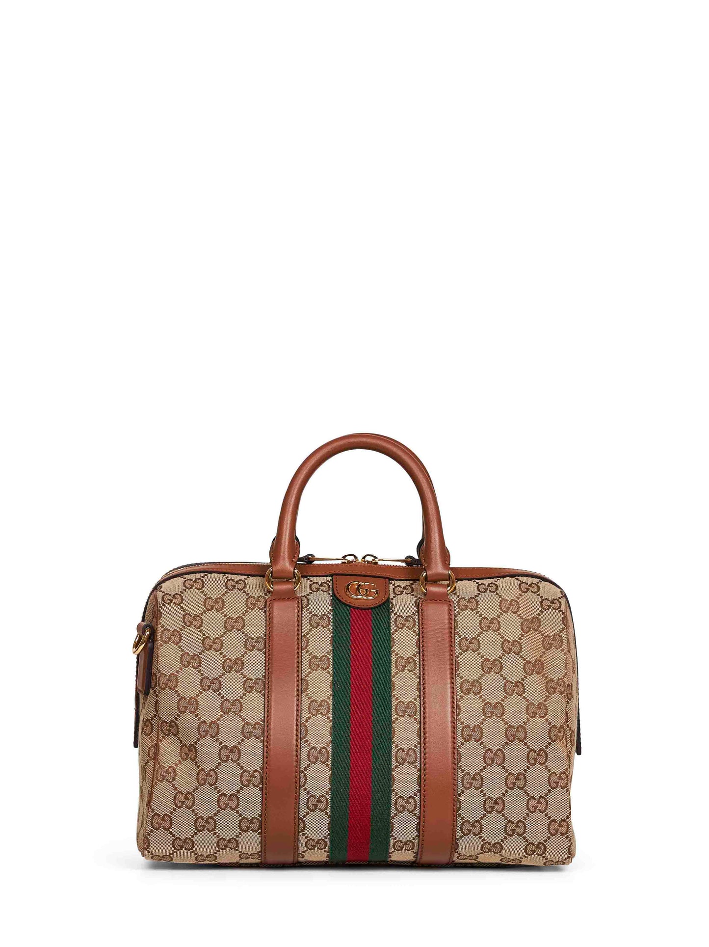 Gucci Women Beige And Brown Ophidia Medium Boston Bag GUCCI