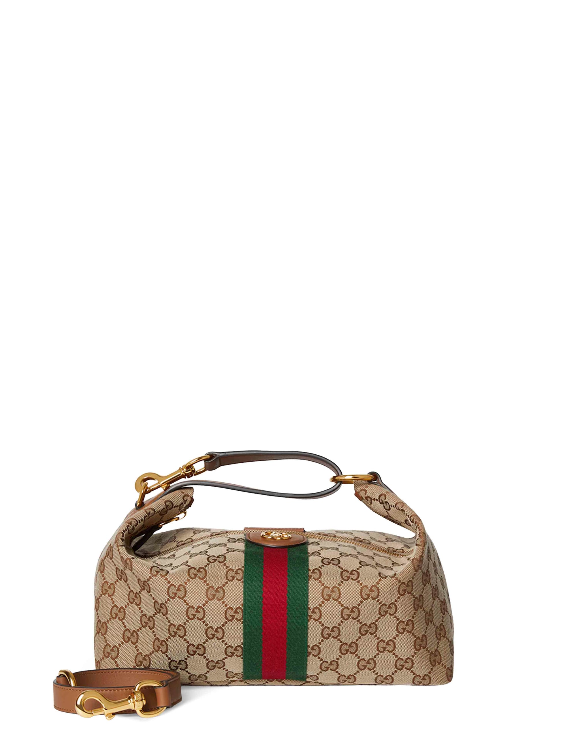 Gucci Women Beige And Brown Gucci Vanity Medium Handbag GUCCI