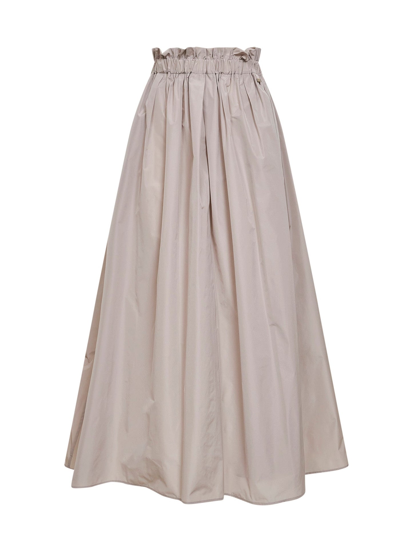 Herno Women Pearl Grey New Techno Taffeta Long Skirt HERNO