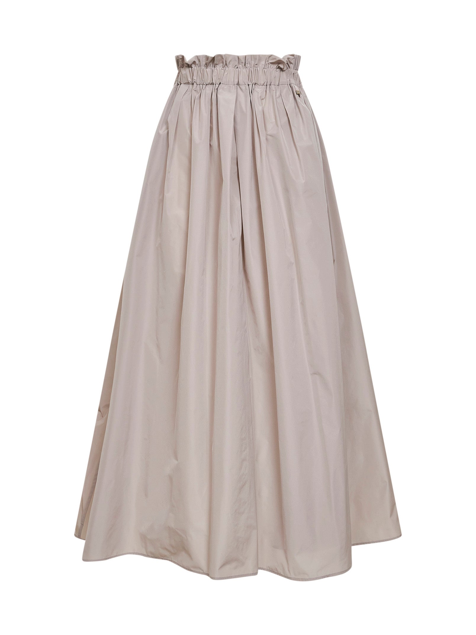 Herno Women Pearl Grey New Techno Taffeta Long Skirt HERNO