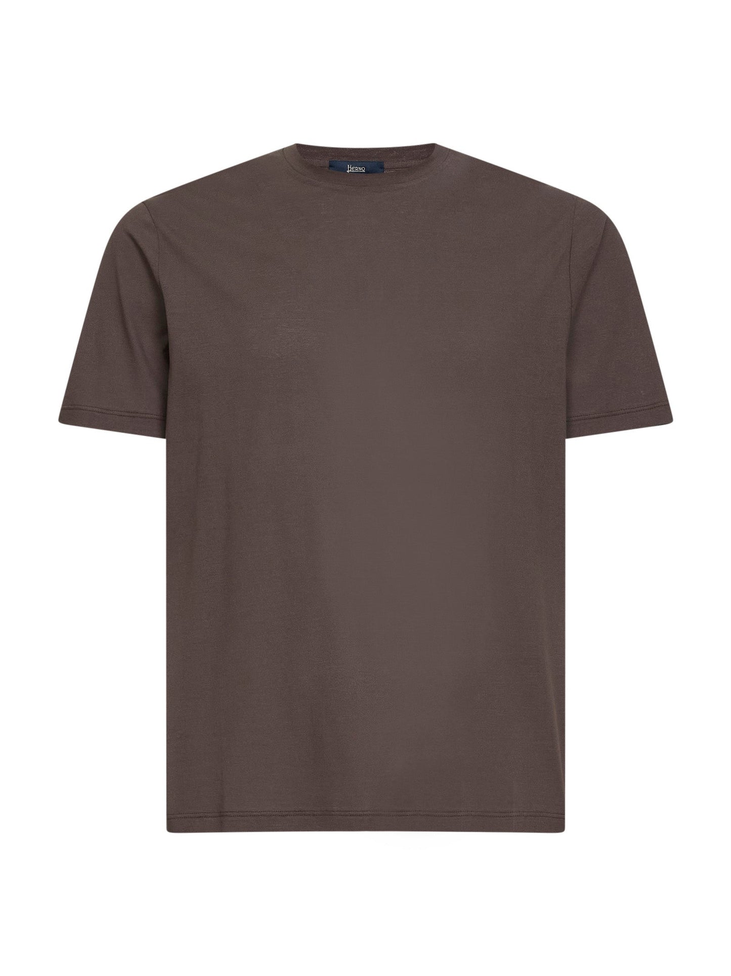 Herno Men Brown Lightweight Crepe Voile Jersey T-Shirt HERNO