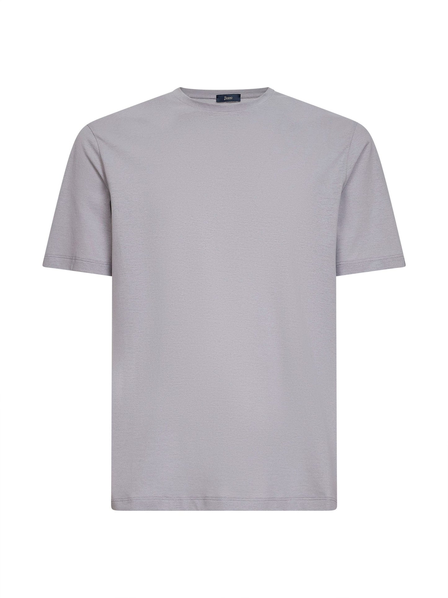 Herno Men Light Grey Lightweight Crepe Voile Jersey T-Shirt HERNO