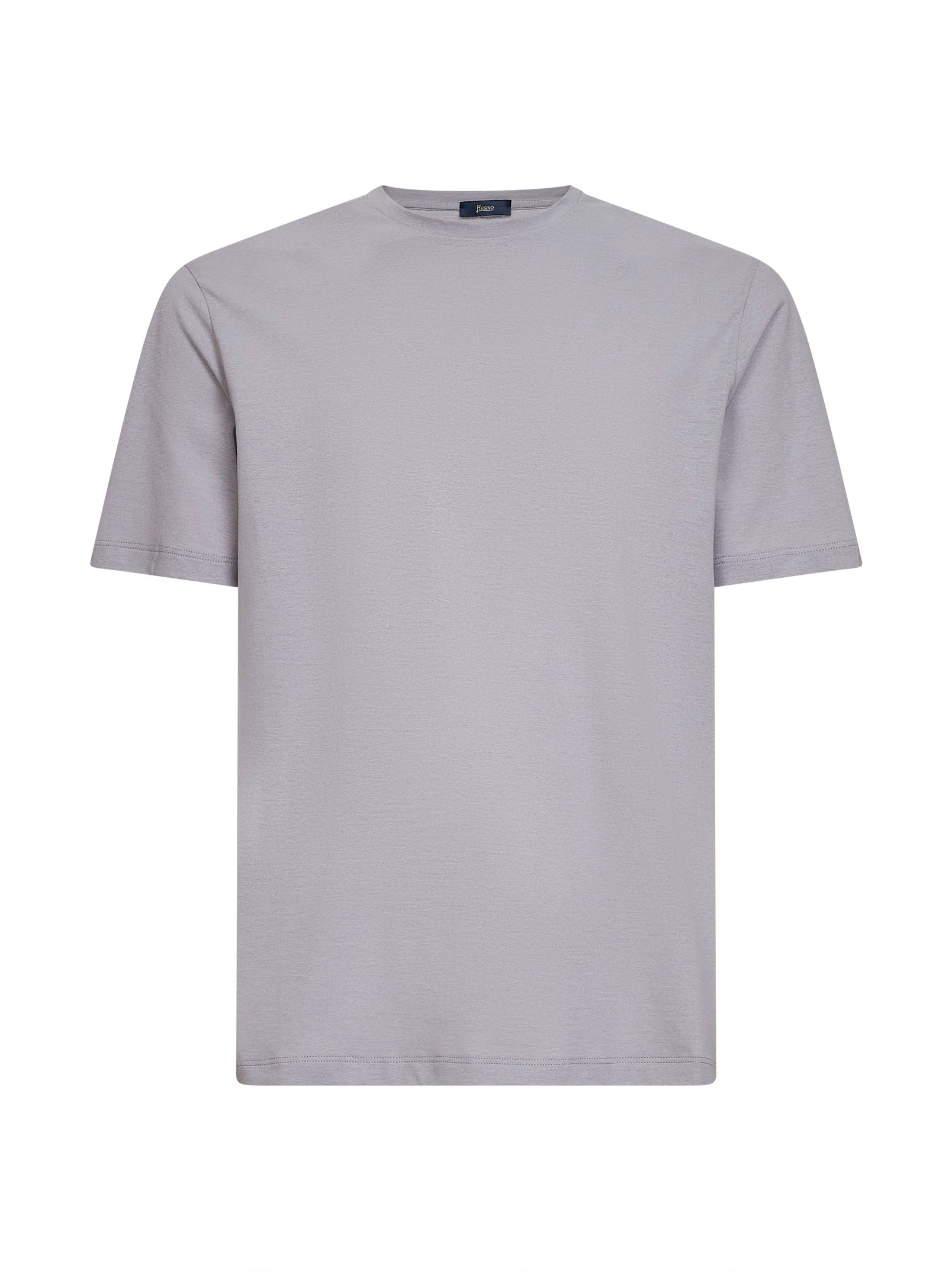 Herno Men Light Grey Lightweight Crepe Voile Jersey T-Shirt HERNO