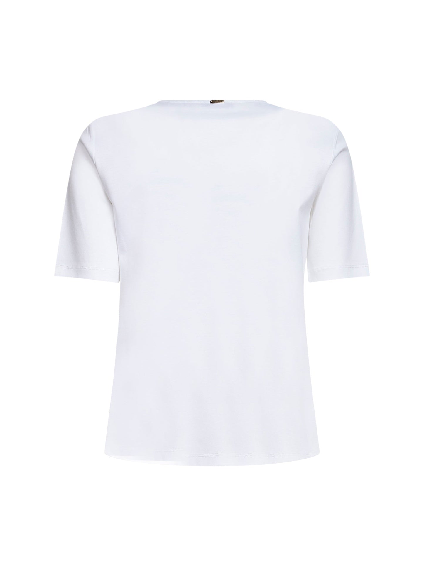 Herno Women White Cotton Jersey T-Shirt With Slits HERNO