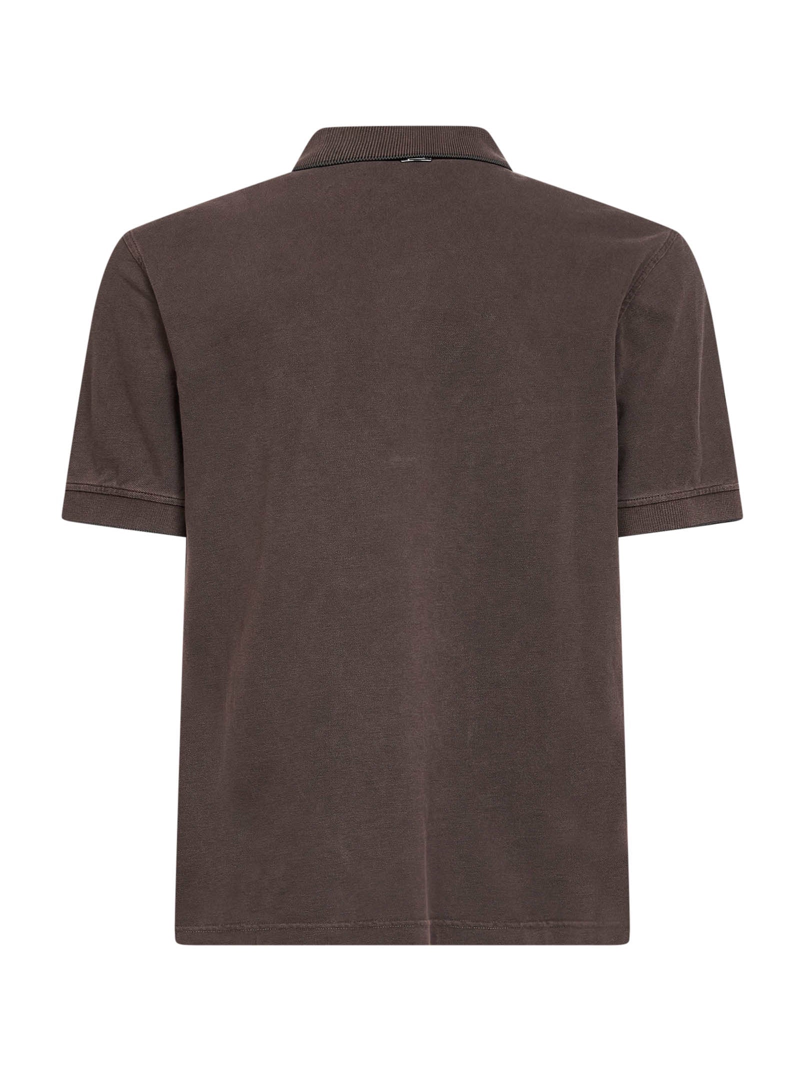 Herno Men Dark Brown Cotton Pique Logo Polo Shirt HERNO
