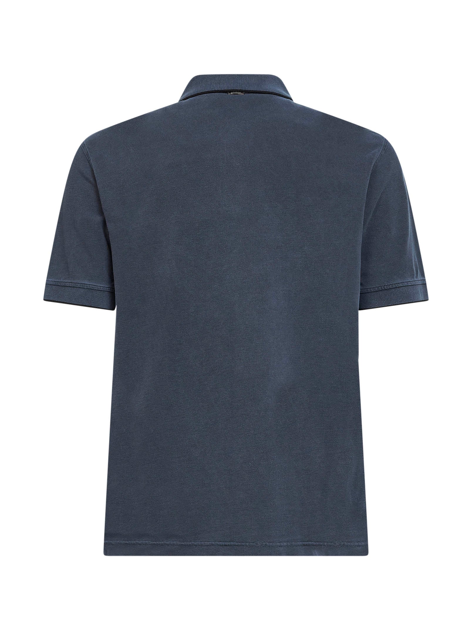 Herno Men Blue Cotton Pique Logo Polo Shirt HERNO