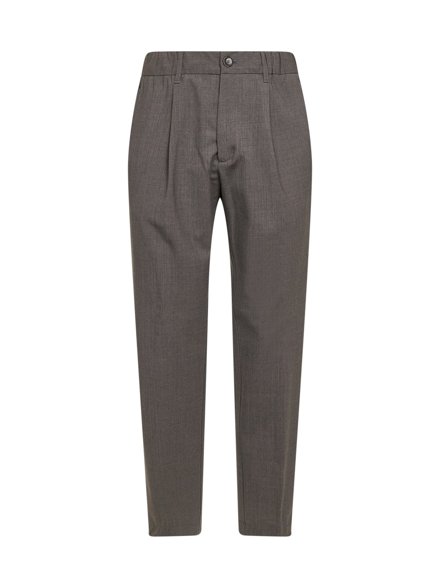 Herno Men Dove Grey Two-Way Stretch Wool Canvas Trousers HERNO