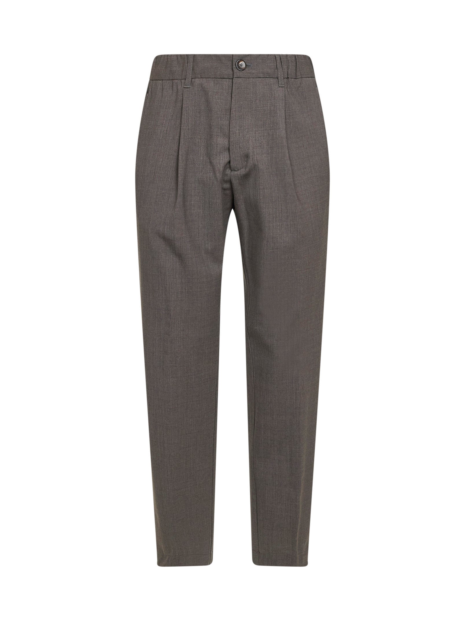 Herno Men Dove Grey Two-Way Stretch Wool Canvas Trousers HERNO